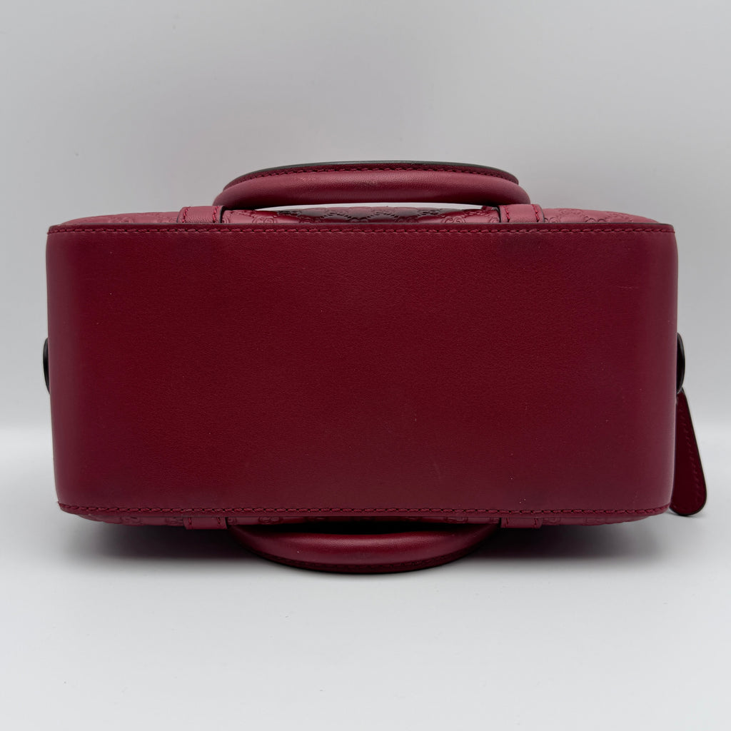 Red Microguccissima Leather Boston Bag NJ