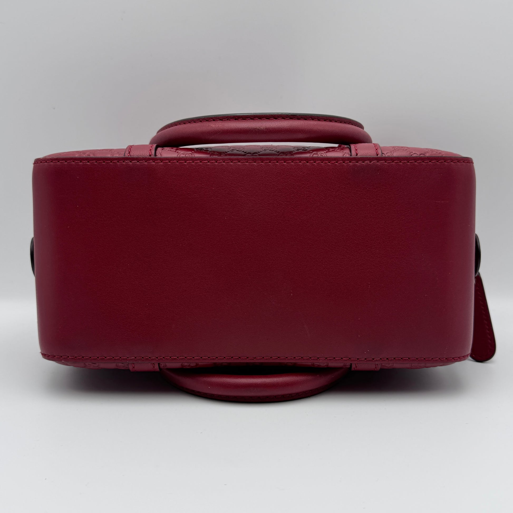 Red Microguccissima Leather Boston Bag NJ