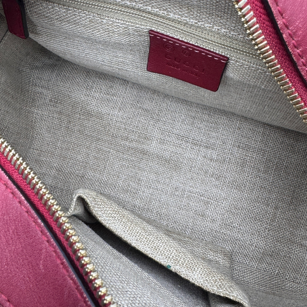 Red Microguccissima Leather Boston Bag NJ
