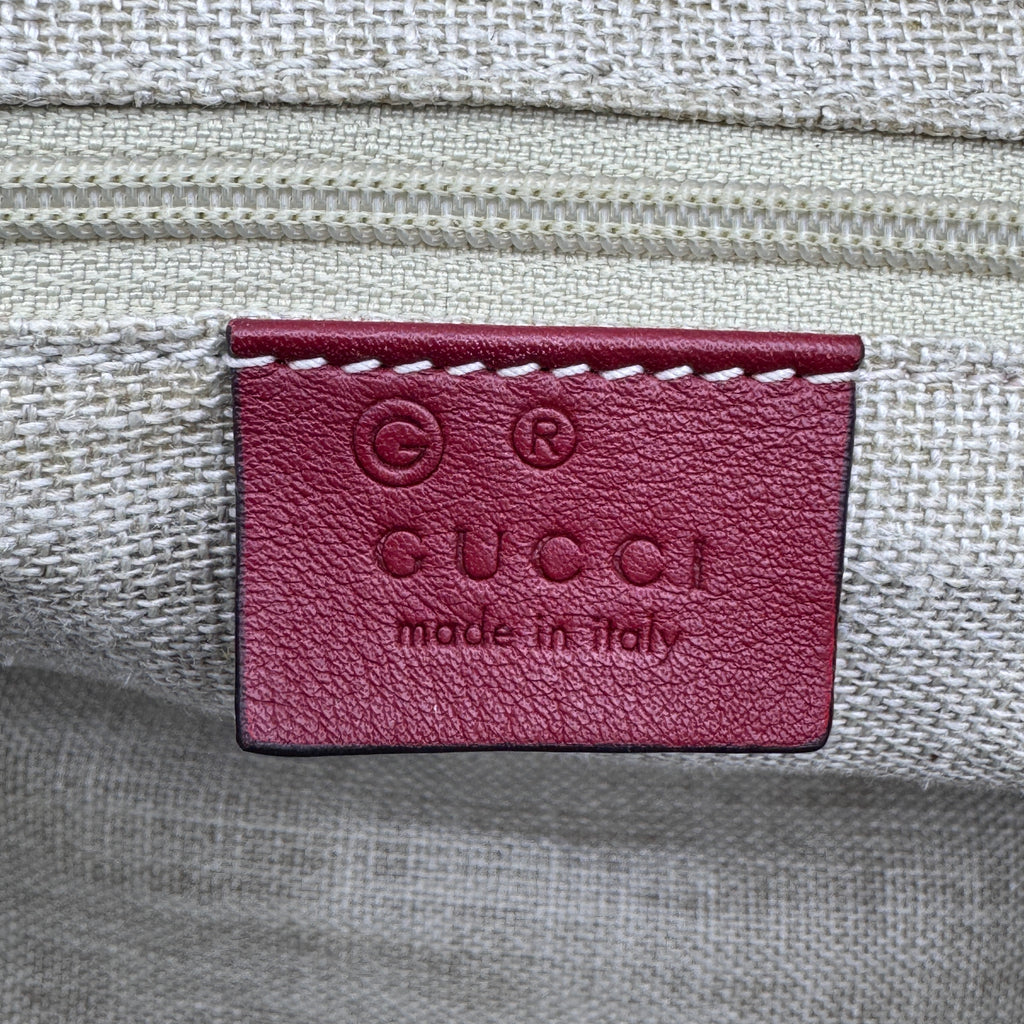 Red Microguccissima Leather Boston Bag NJ