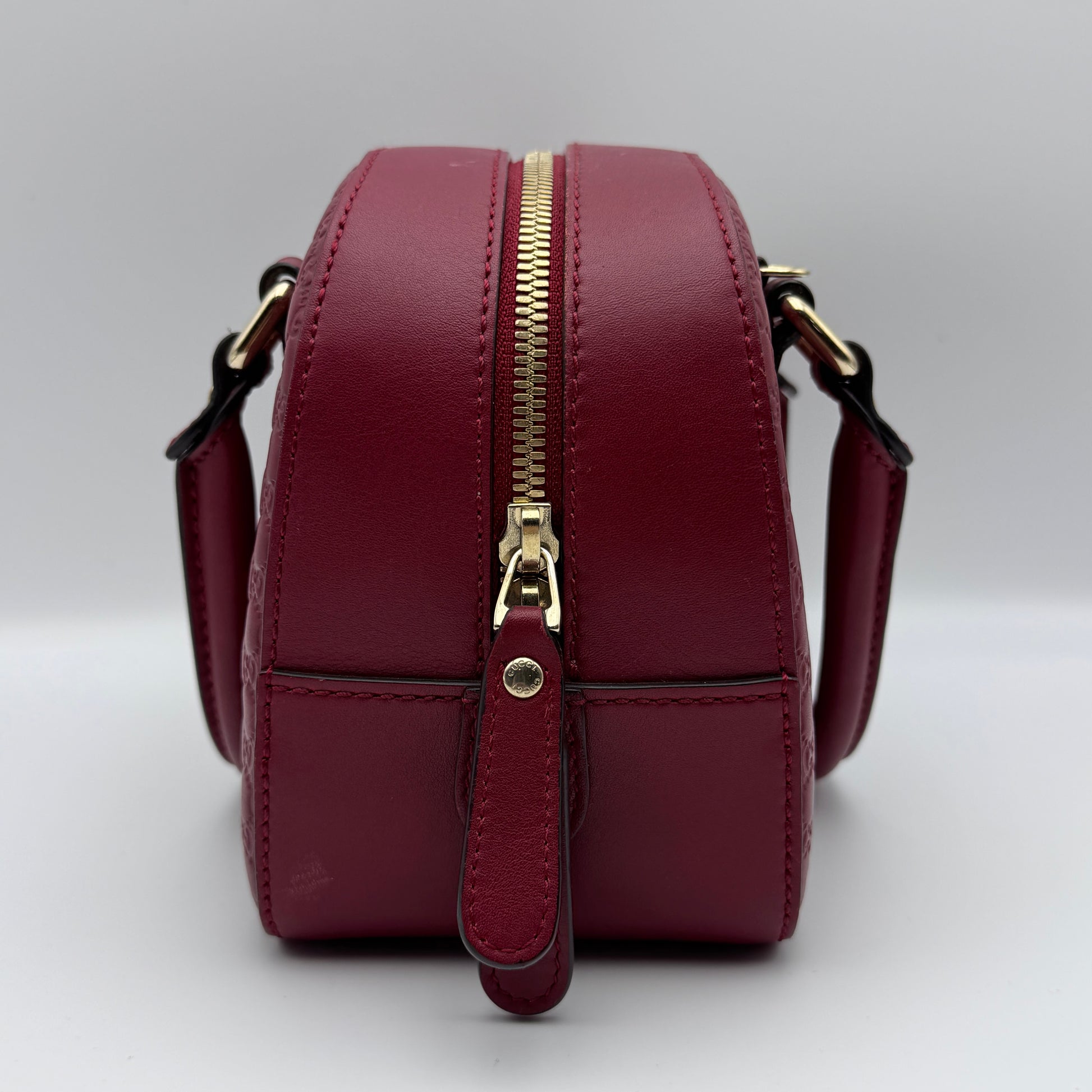 Red Microguccissima Leather Boston Bag NJ