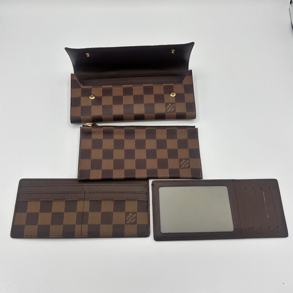 Damier Ebene Pattern Coated Canvas Modulable Compact Wallet
