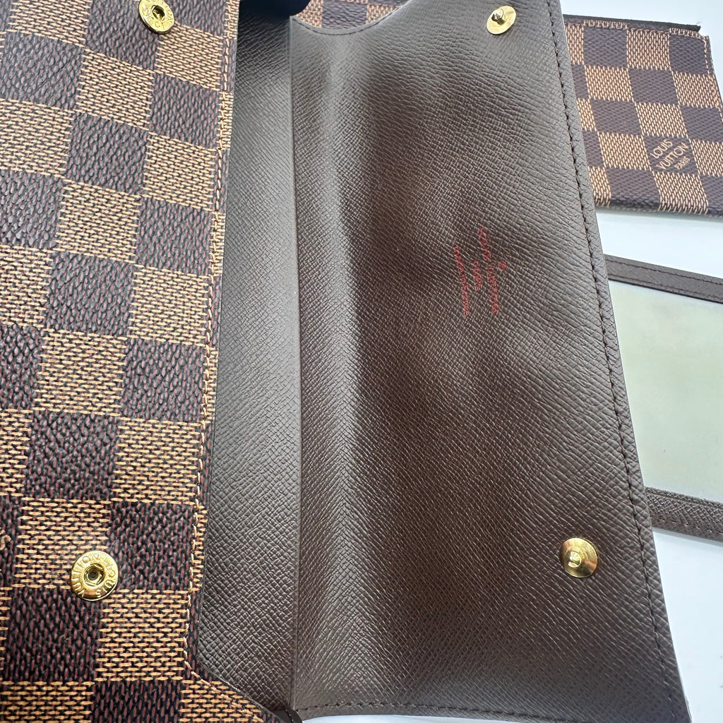 Damier Ebene Pattern Coated Canvas Modulable Compact Wallet