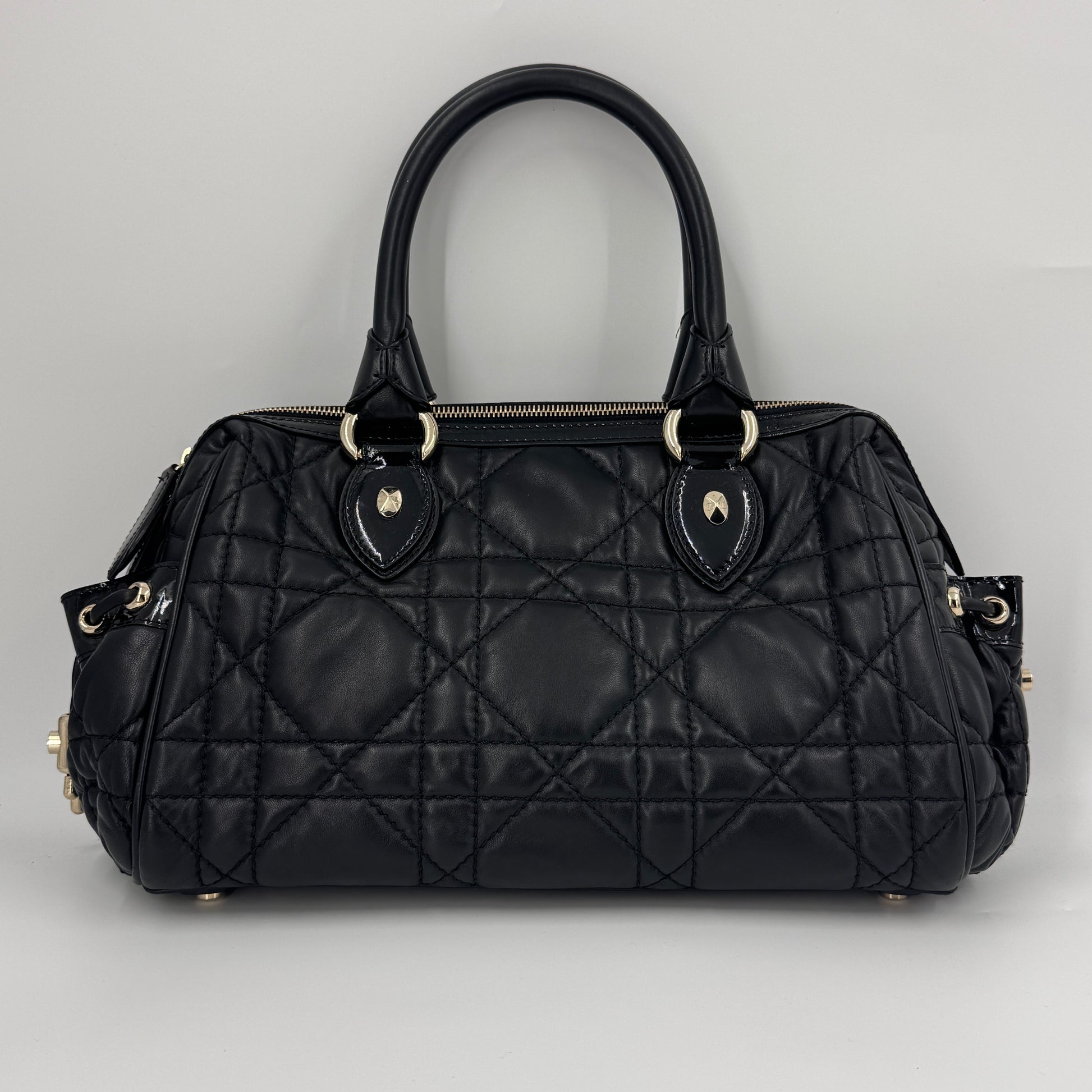 Black Cannage Leather Handbag NJ