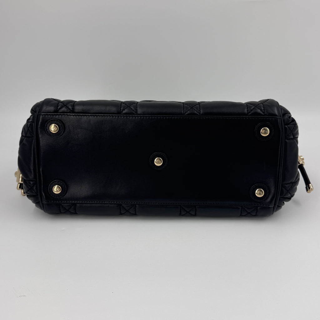 Black Cannage Leather Handbag NJ