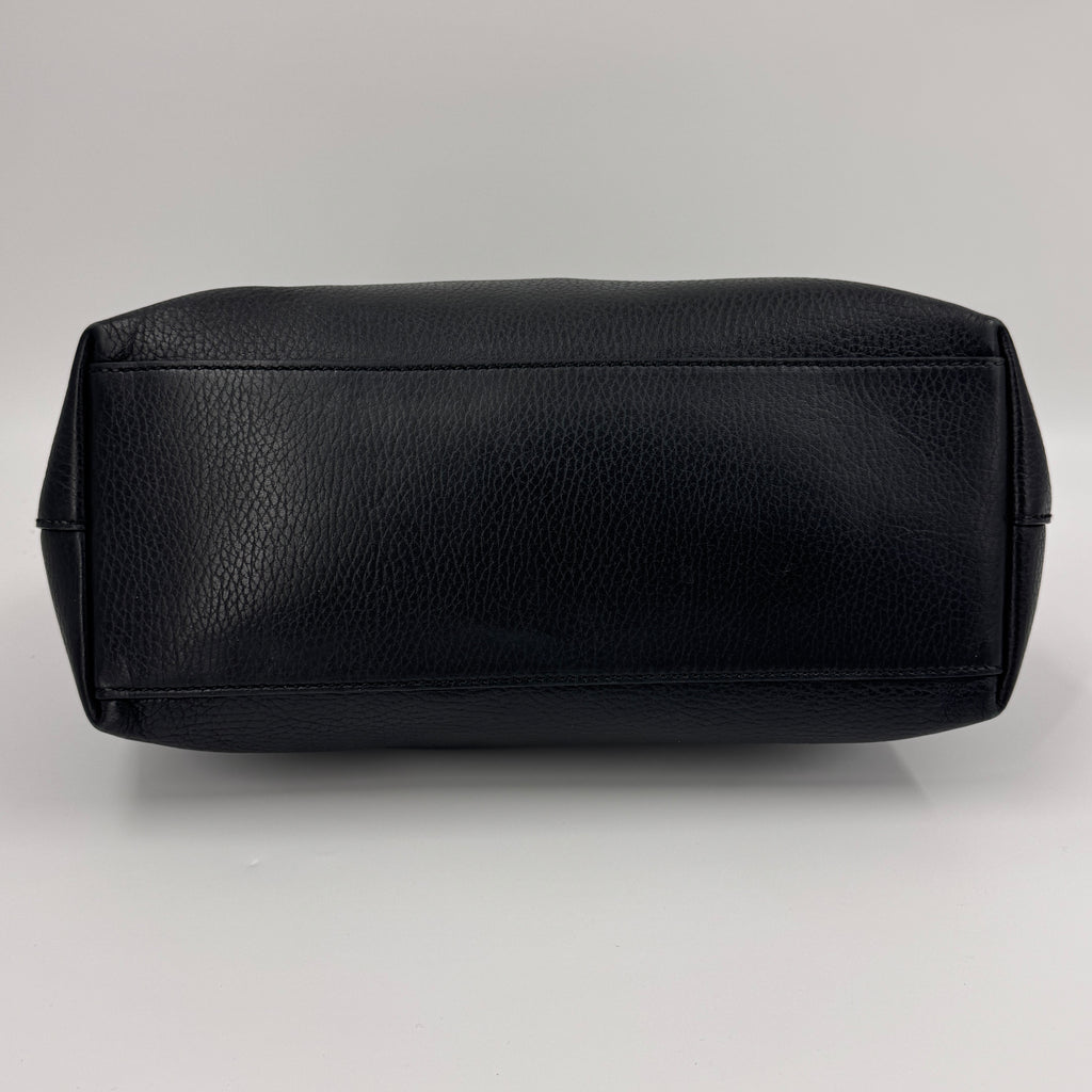 Dollar Calfskin GG Charm Satchel Black NJ