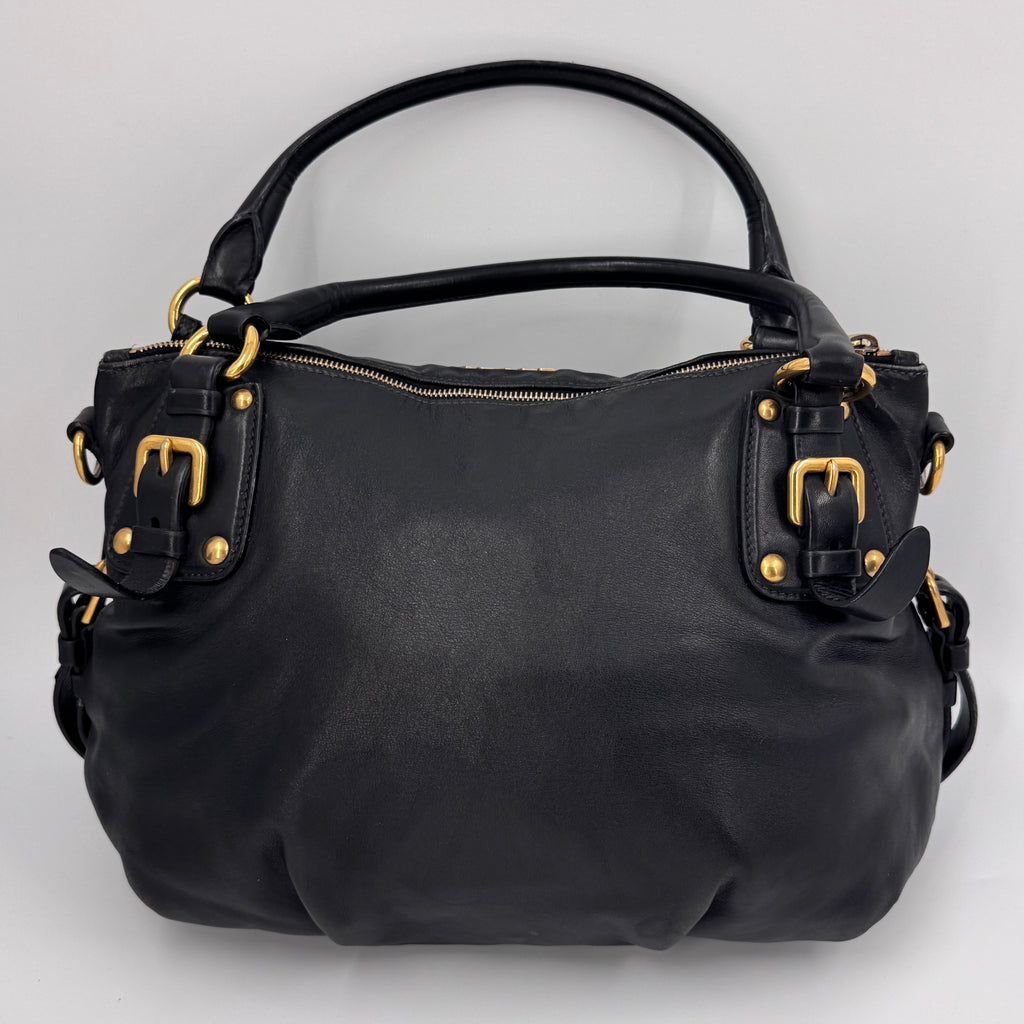 Soft Calfskin Leather Satchel Bag NJ