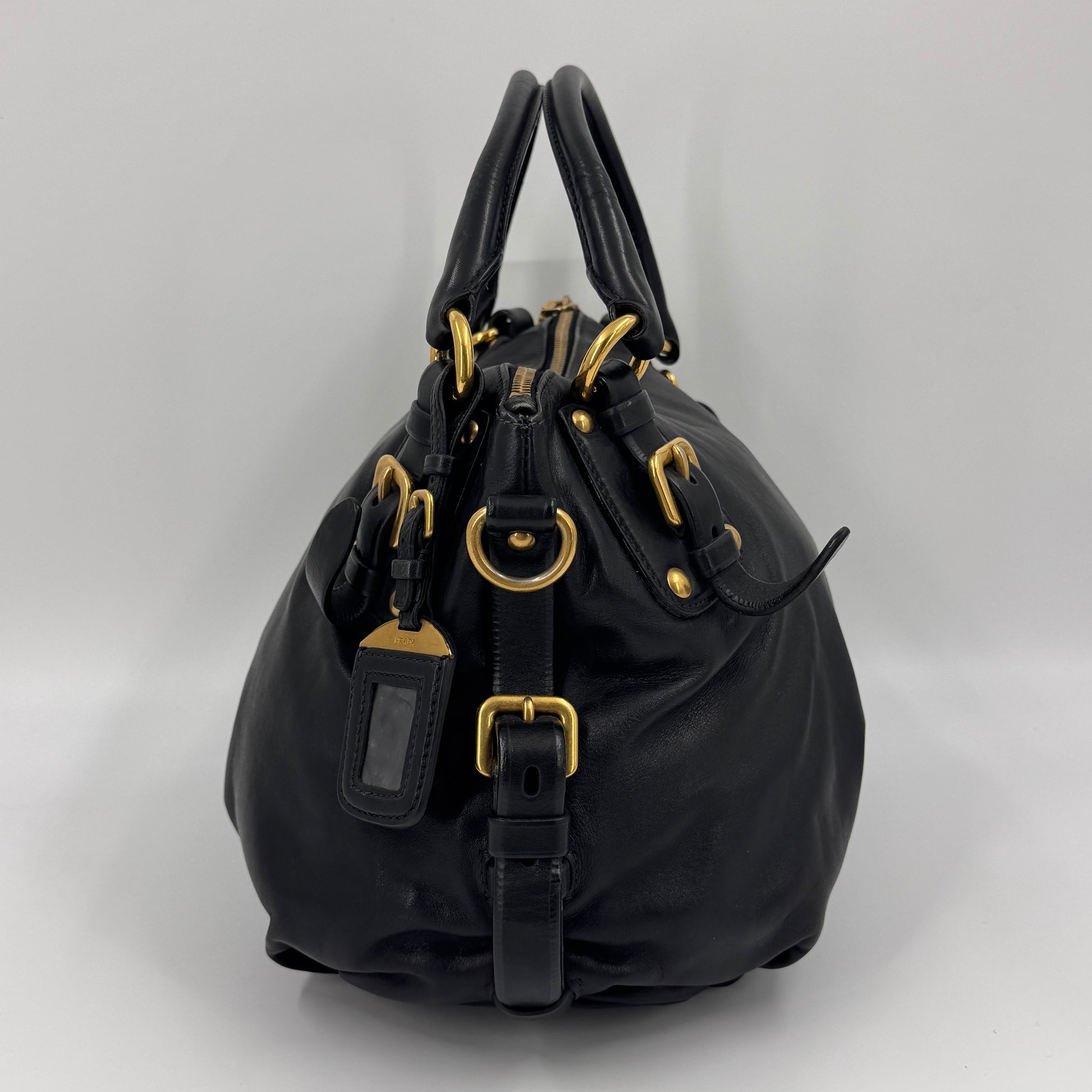 Soft Calfskin Leather Satchel Bag NJ