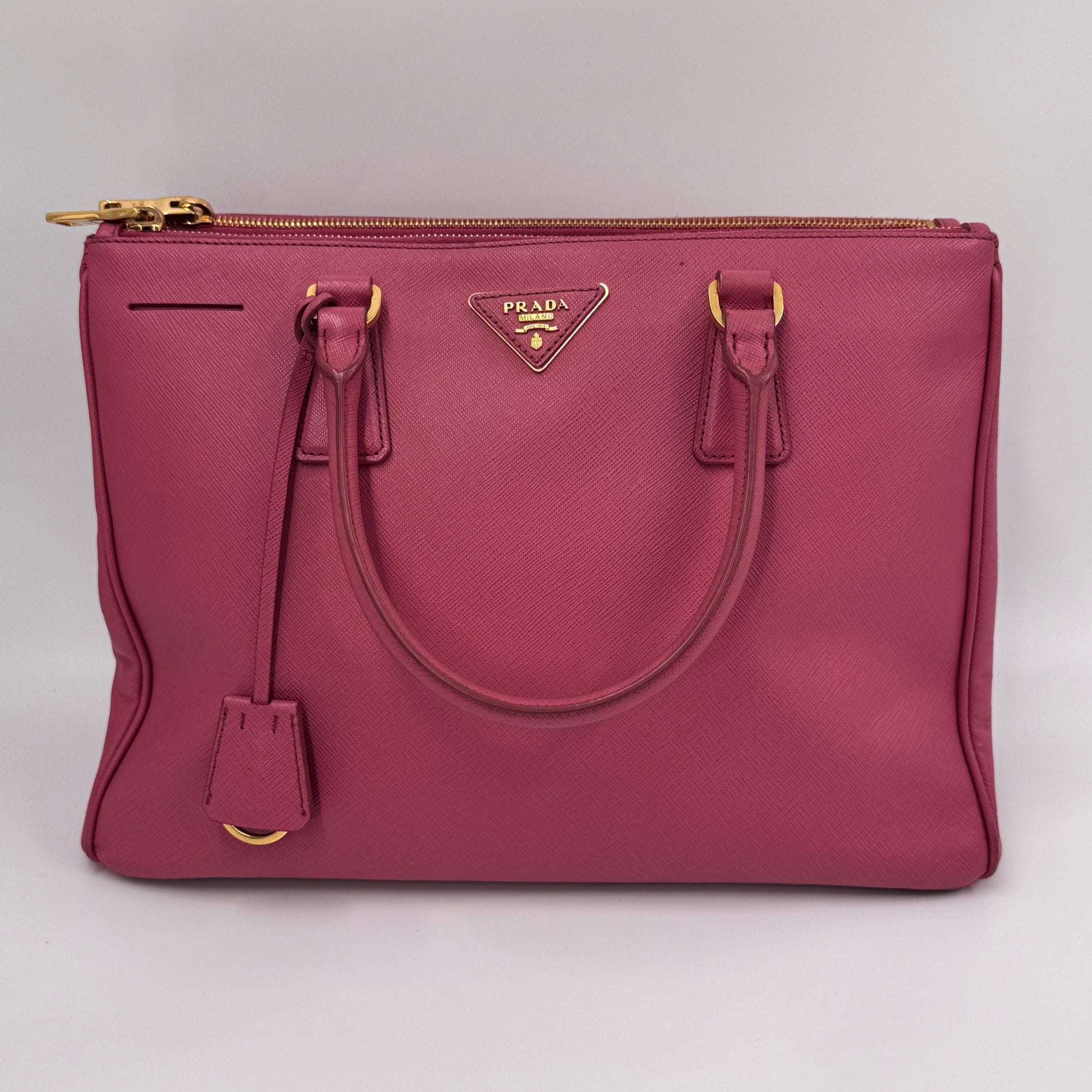 Large Saffiano Lux Galleria Double Zip Tote NJ