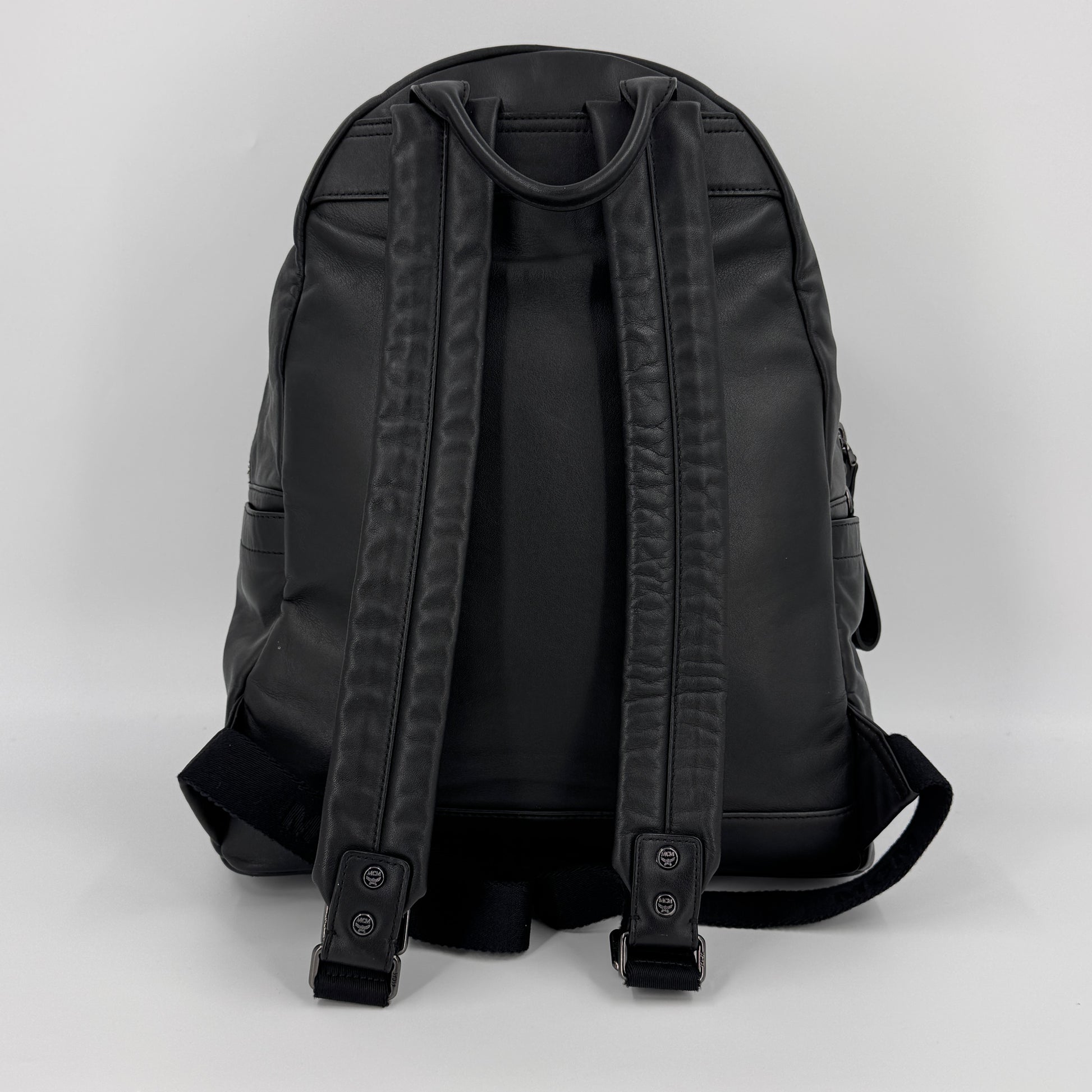 Calfskin Medium Studded Backpack Black NJ