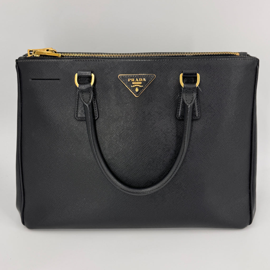 Saffiano Lux Leather Galleria Double Zip Medium NJ