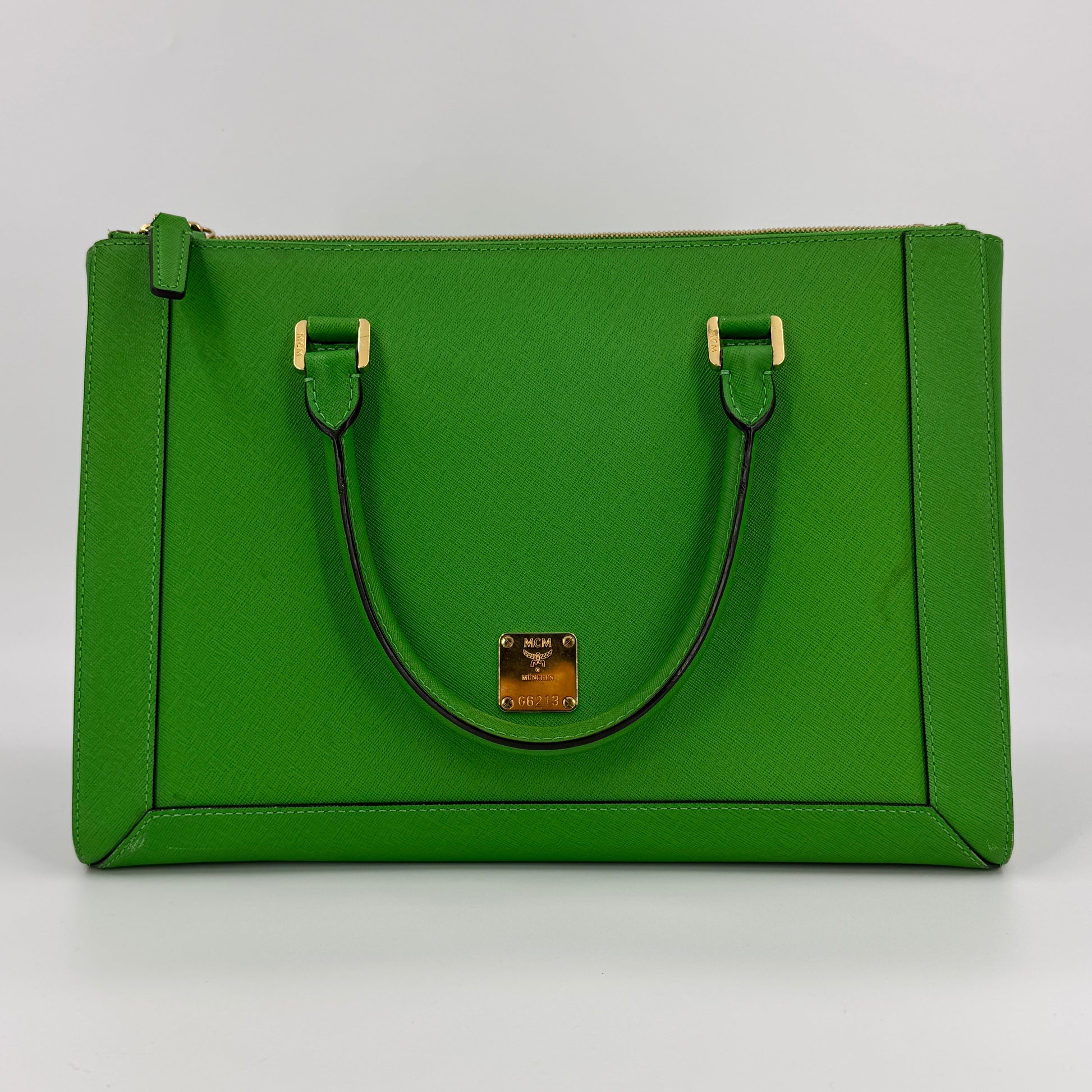Green Leather Hand Bag NJ