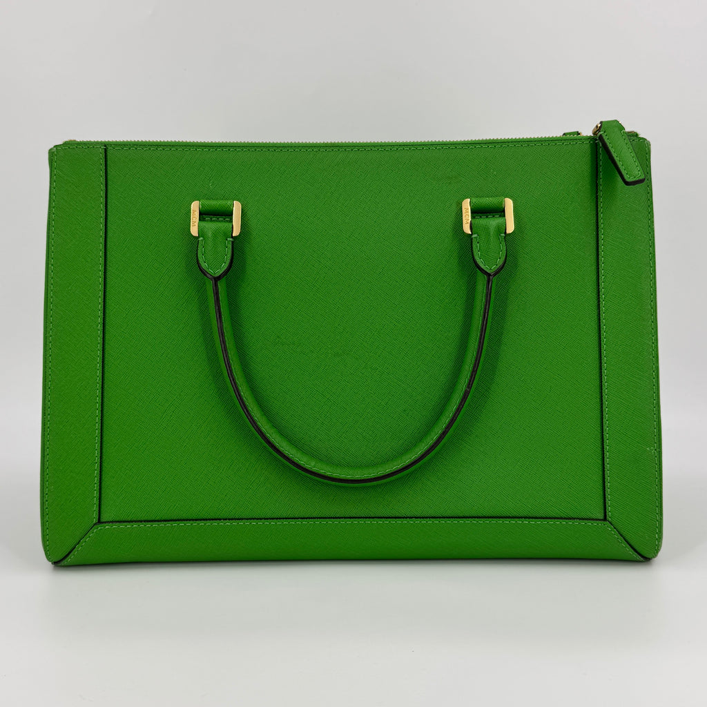 Green Leather Hand Bag NJ