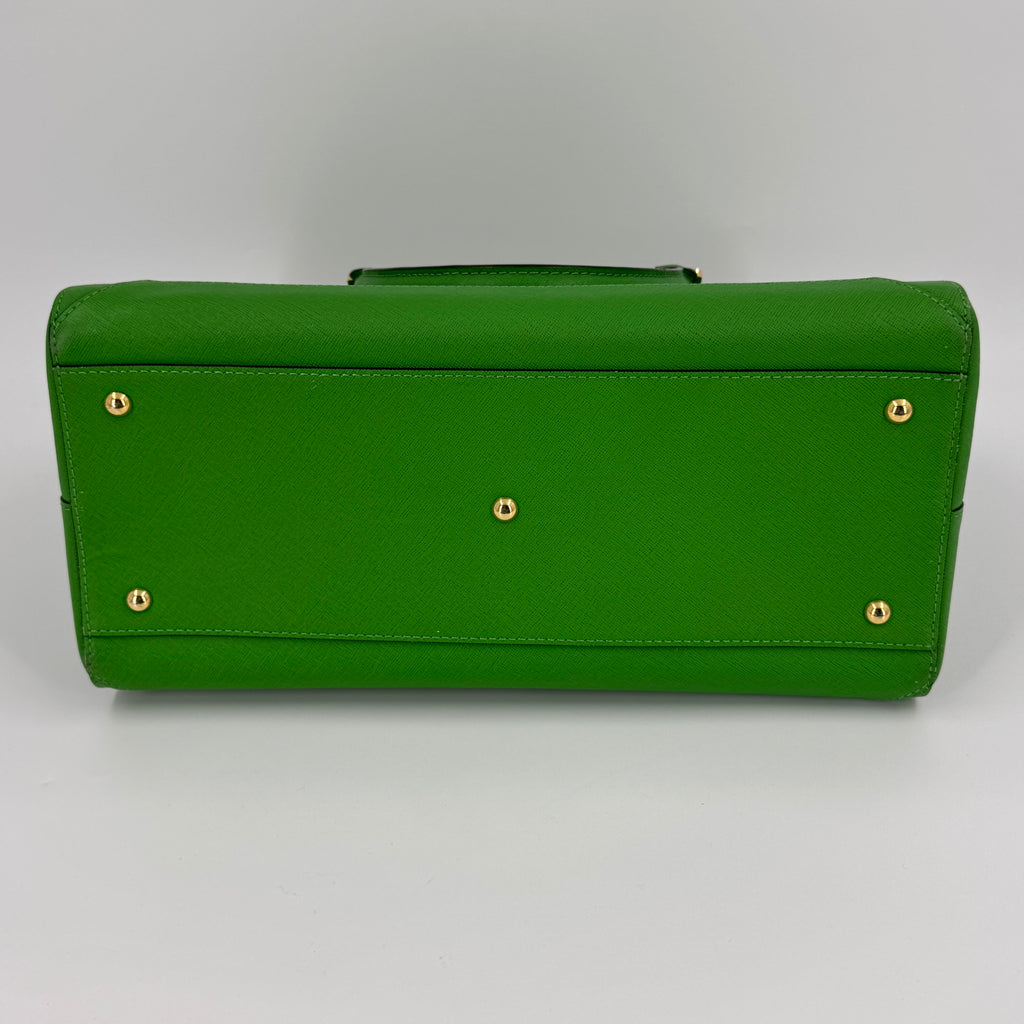 Green Leather Hand Bag NJ