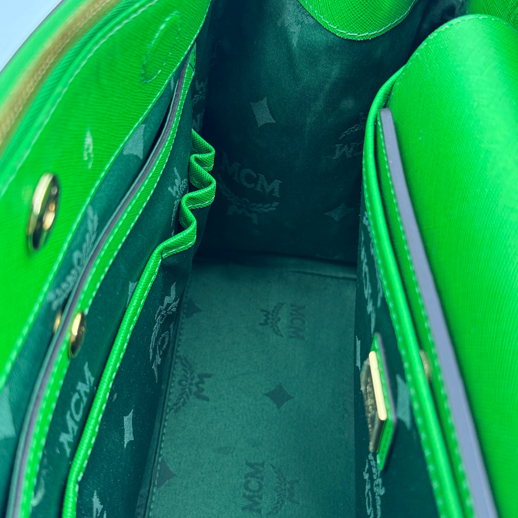 Green Leather Hand Bag NJ