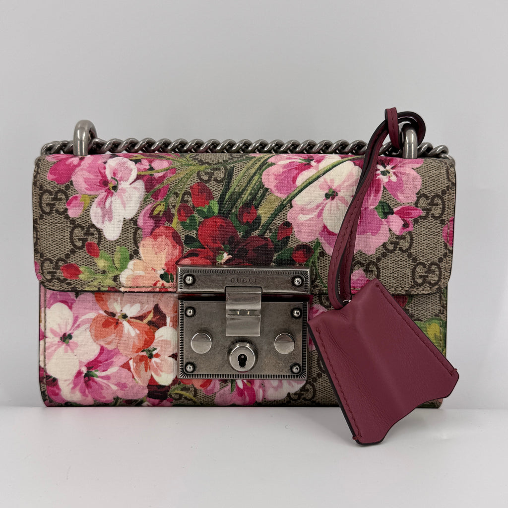 GG Supreme Blooms Small Padlock Shoulder Bag NJ