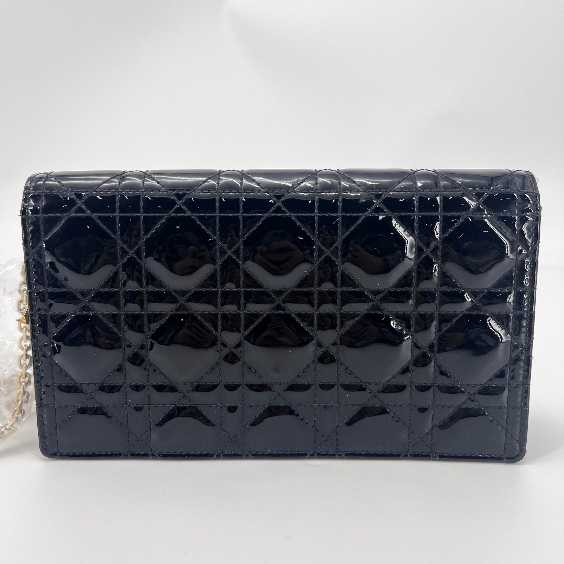 Lady Dior Clutch on Chain Cannage Quilt Patent-twins