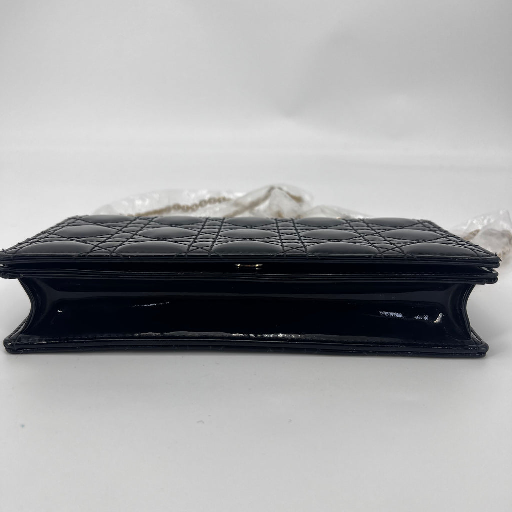 Lady Dior Clutch on Chain Cannage Quilt Patent-twins