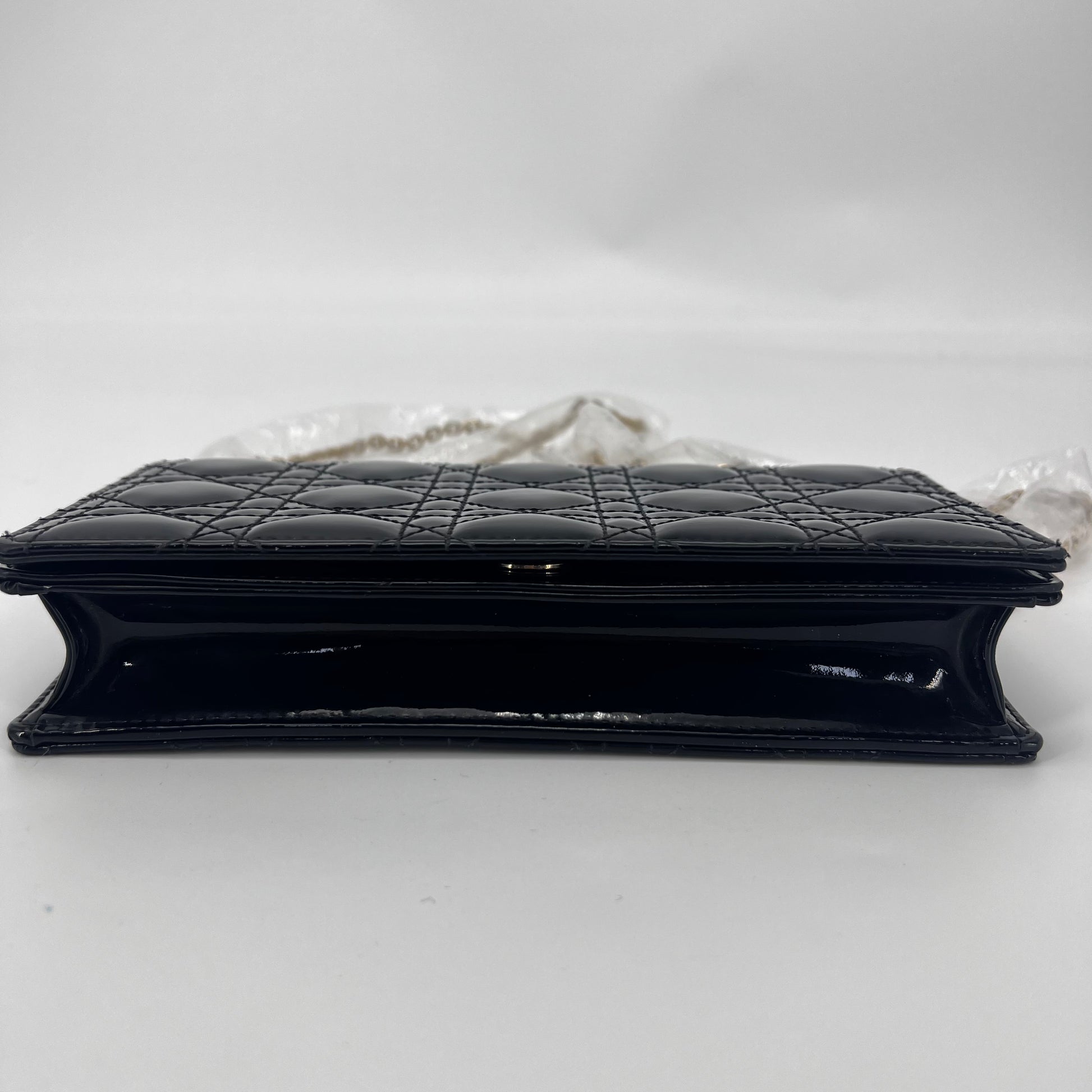Lady Dior Clutch on Chain Cannage Quilt Patent-twins
