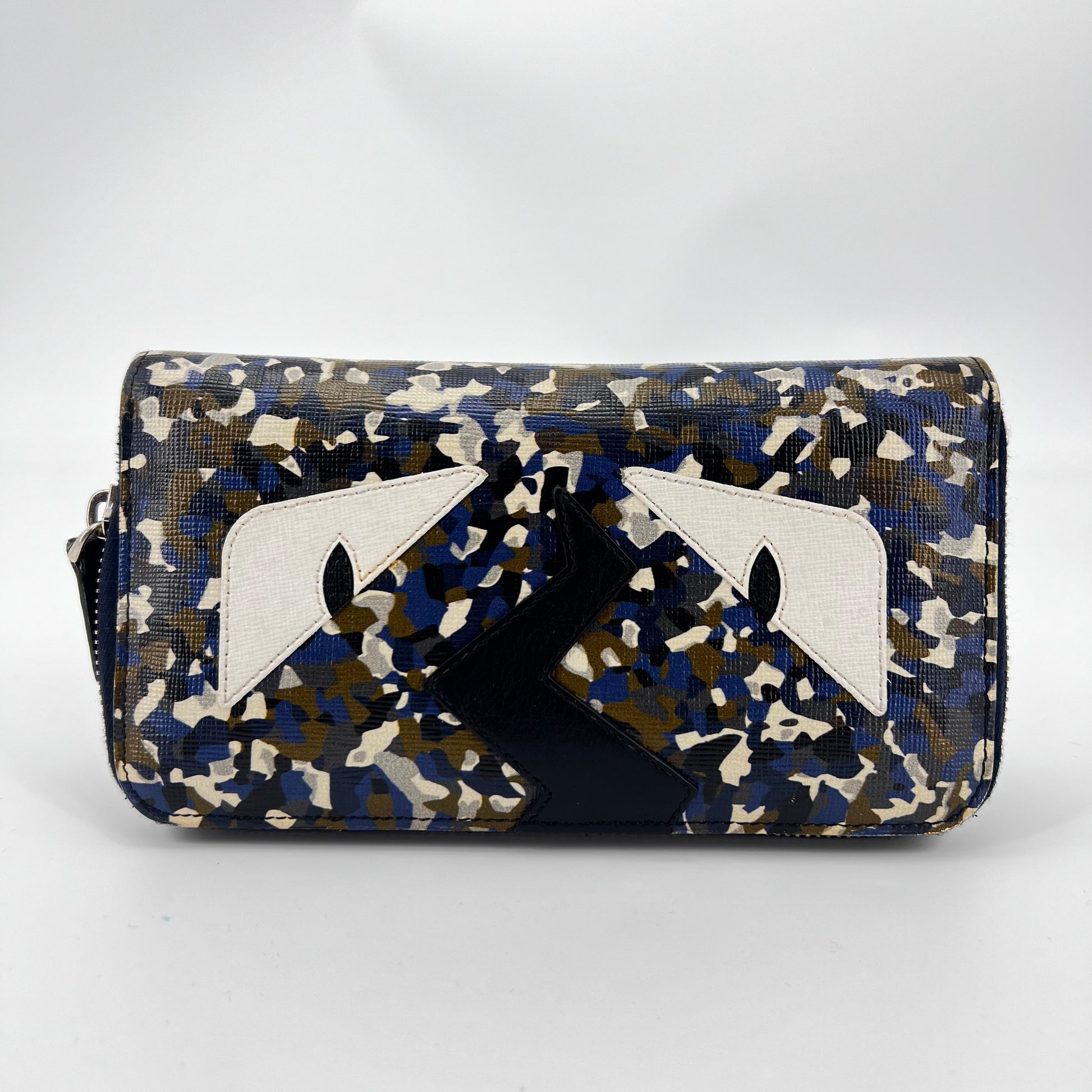 Monster Zip Around Wallet Printed Leather Long twins