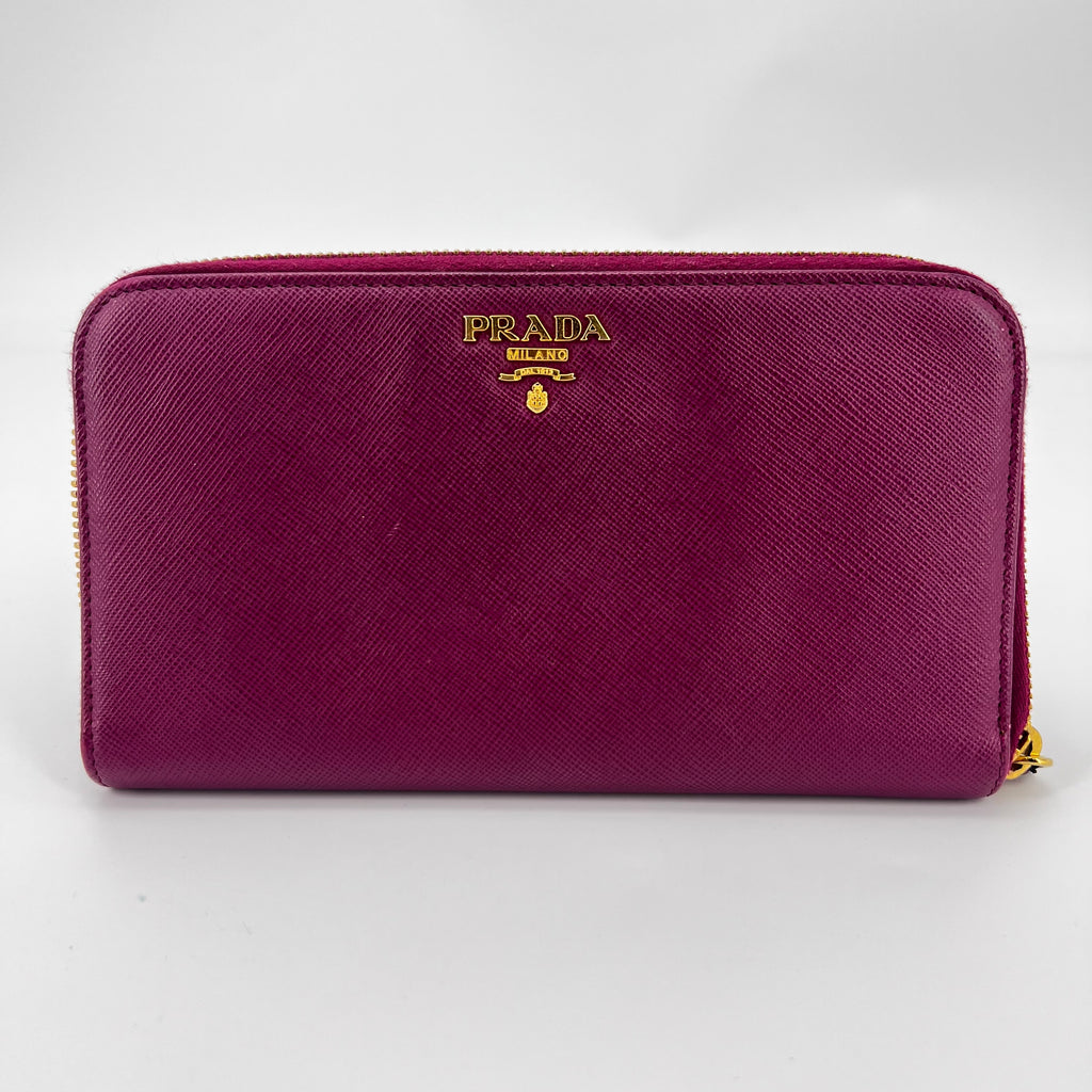 Saffiano Lux Leather Continental Wallet - twins