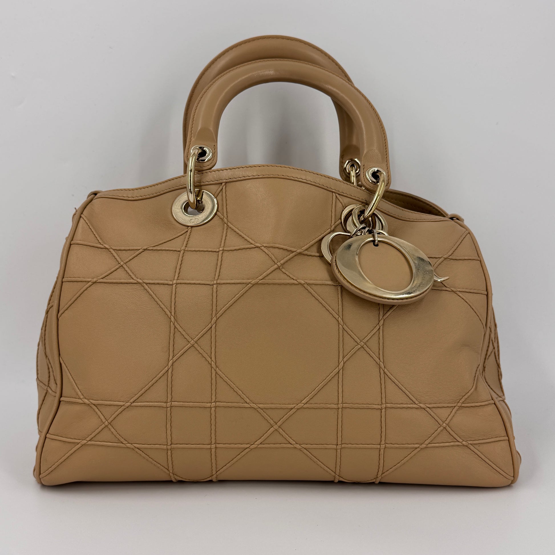 Lambskin Cannage Granville Polochon Beige NJ