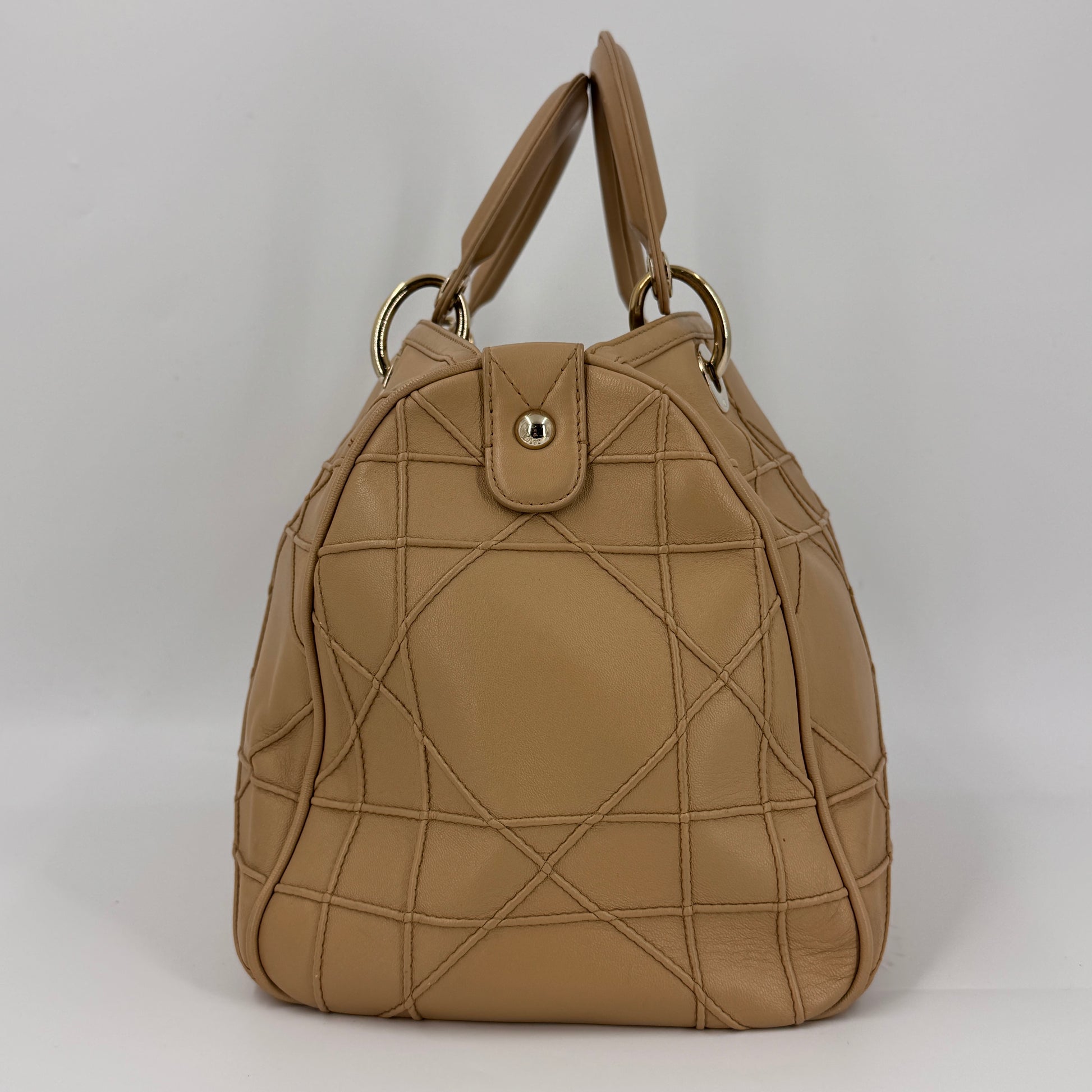 Lambskin Cannage Granville Polochon Beige NJ