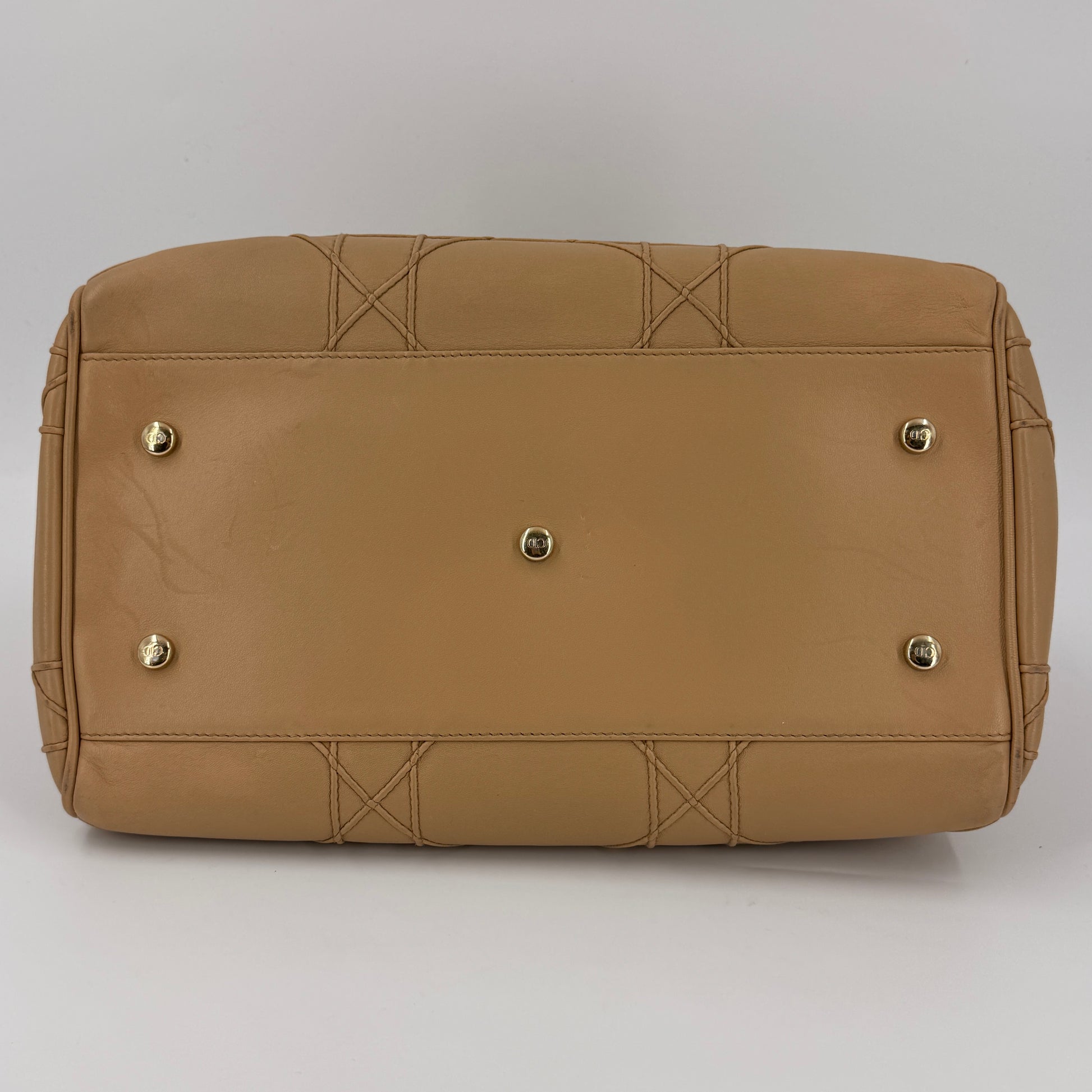 Lambskin Cannage Granville Polochon Beige NJ