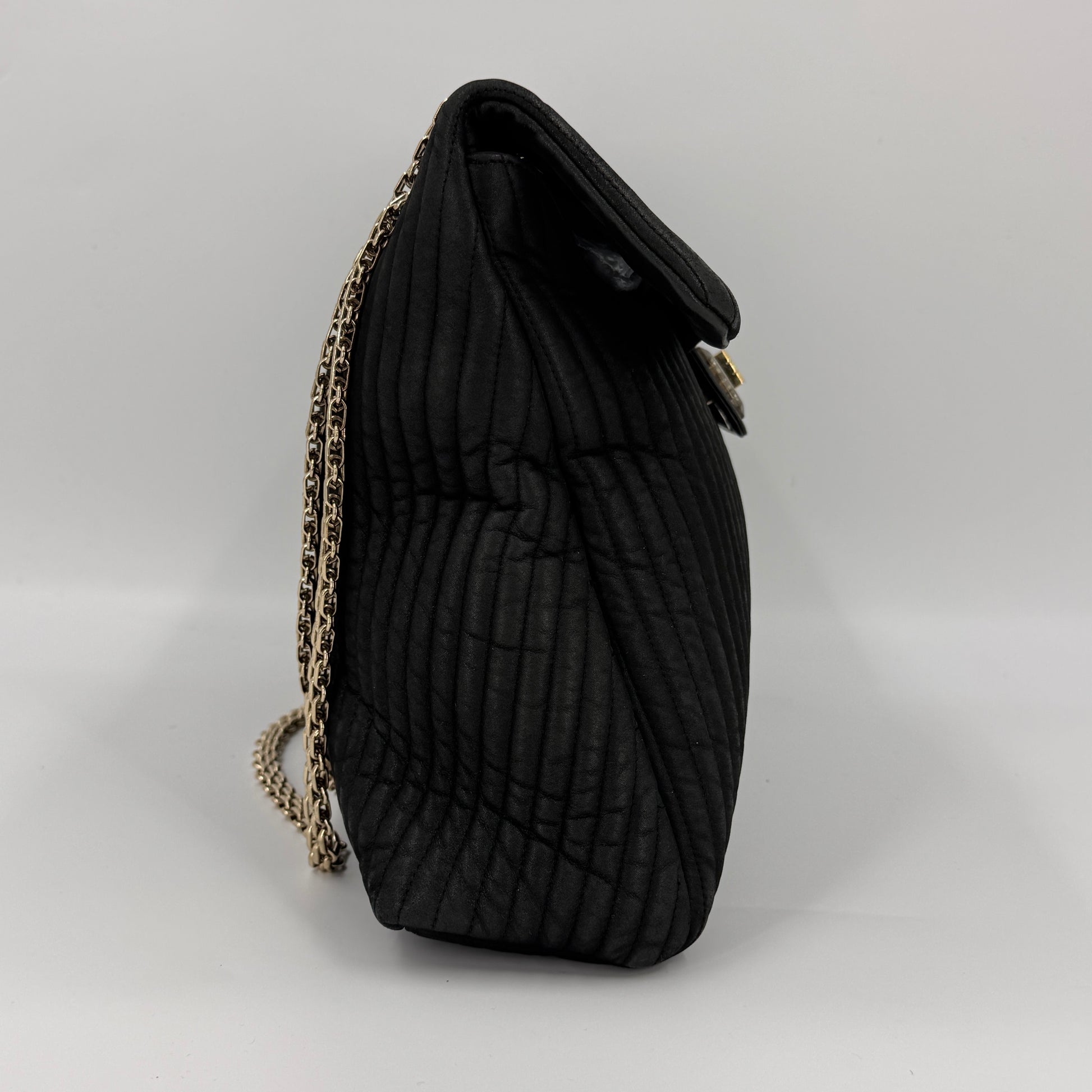 Mademoiselle Lock Bijoux Flap Shoulder Bag Black NJ