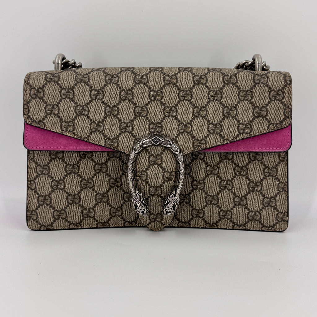 GG Supreme Monogram Small Dionysus Shoulder Bag Pink NJ
