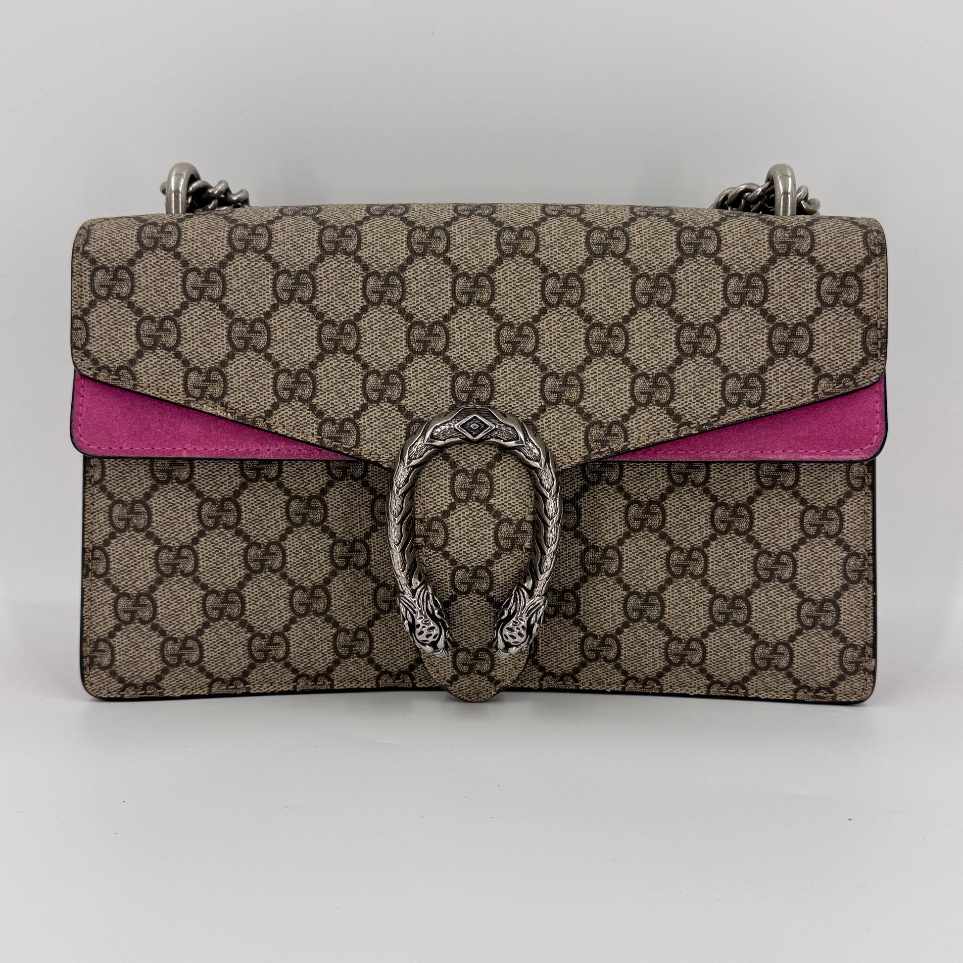 GG Supreme Monogram Small Dionysus Shoulder Bag Pink NJ