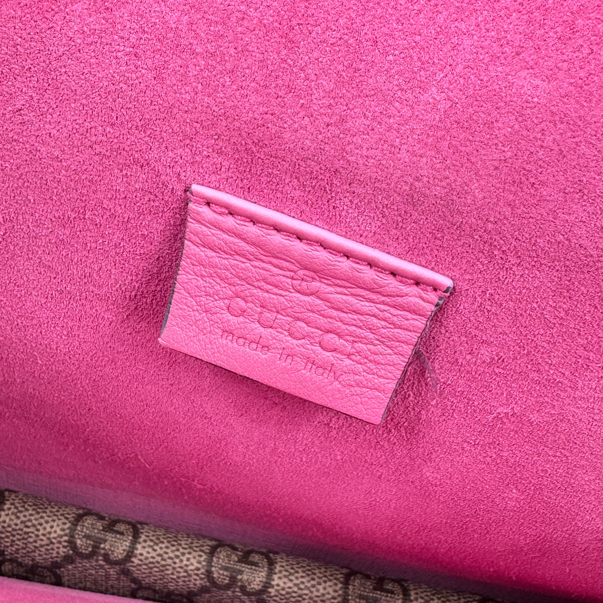 GG Supreme Monogram Small Dionysus Shoulder Bag Pink NJ