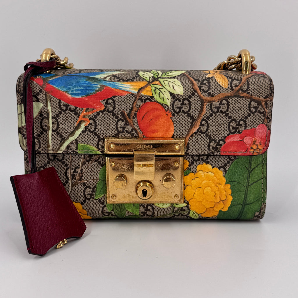 Grain De Poudre Matelasse Chevron Monogram Chain Wallet Palissandre