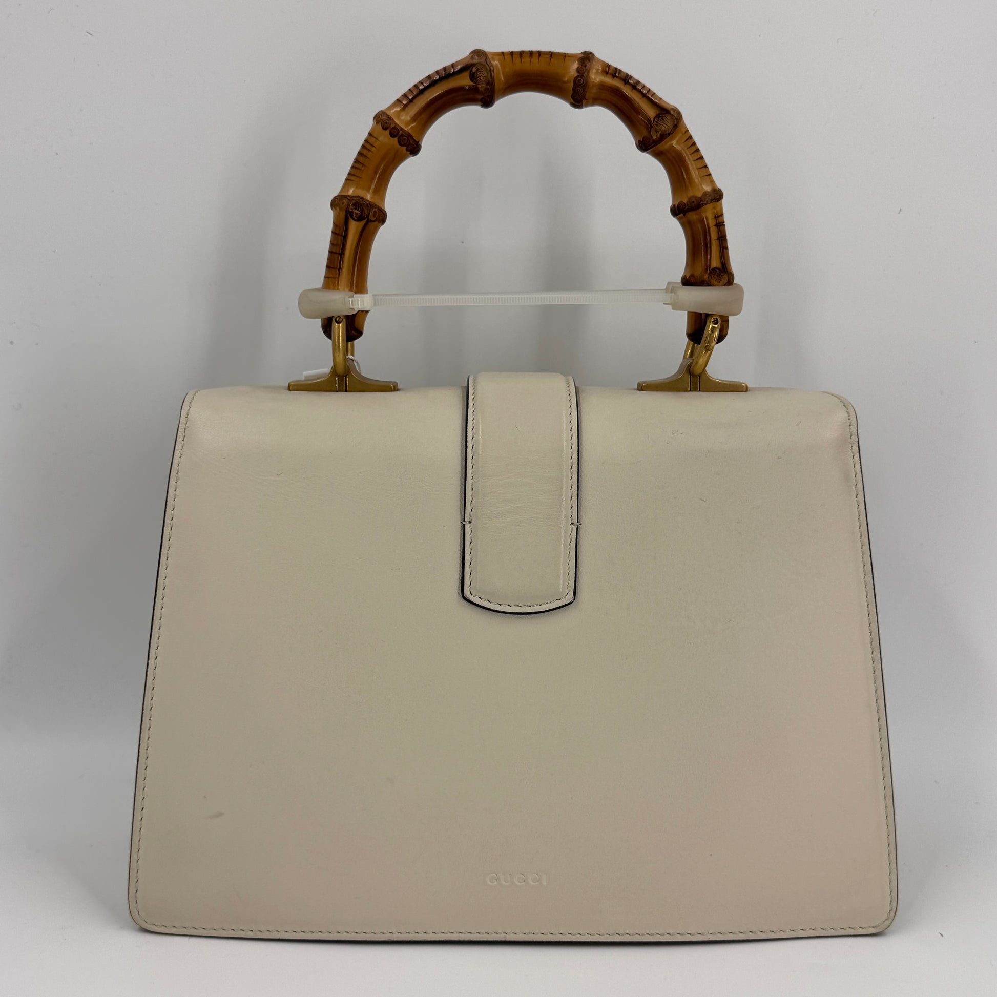 Calfskin Bamboo Web Medium Dionysus Top Handle Bag White Blue Hibiscus Red NJ