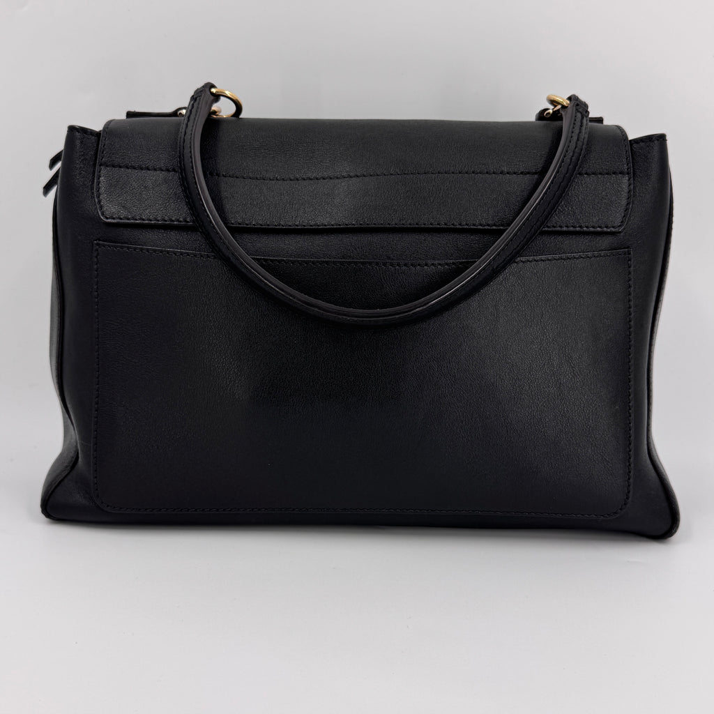 Calfskin Medium Faye Day Shoulder Bag Black NJ