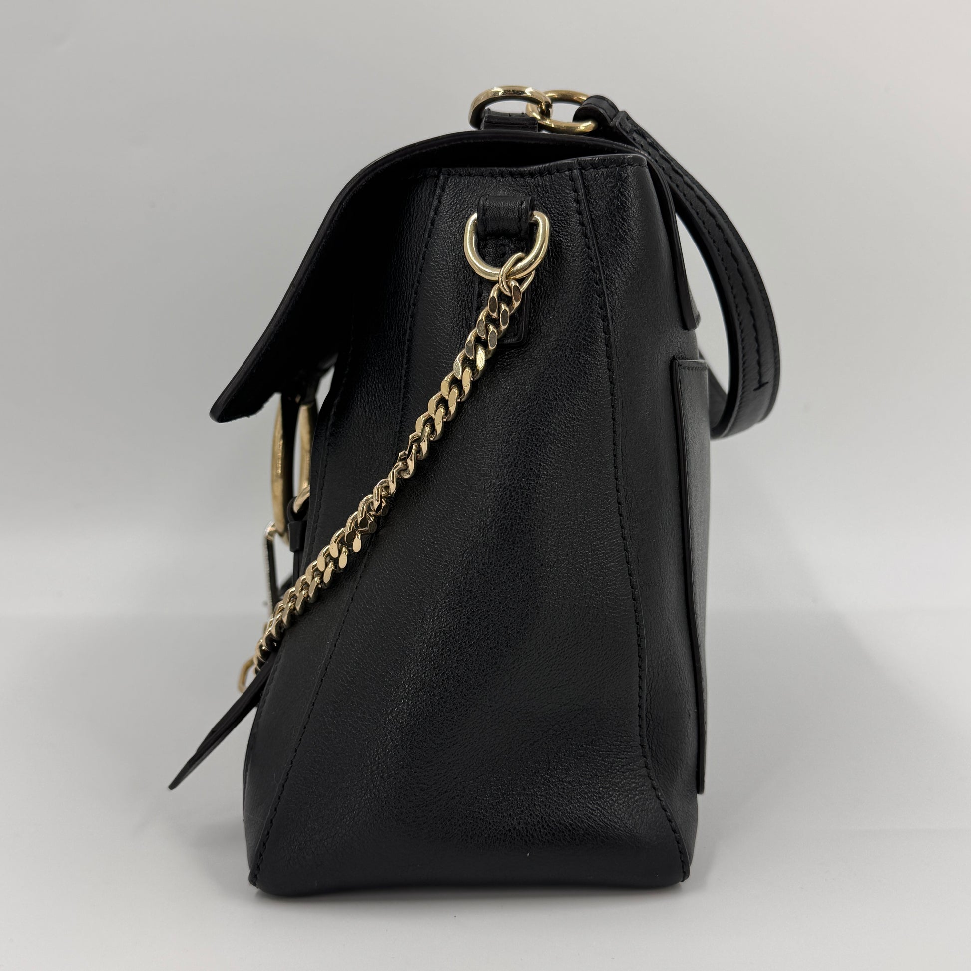 Calfskin Medium Faye Day Shoulder Bag Black NJ