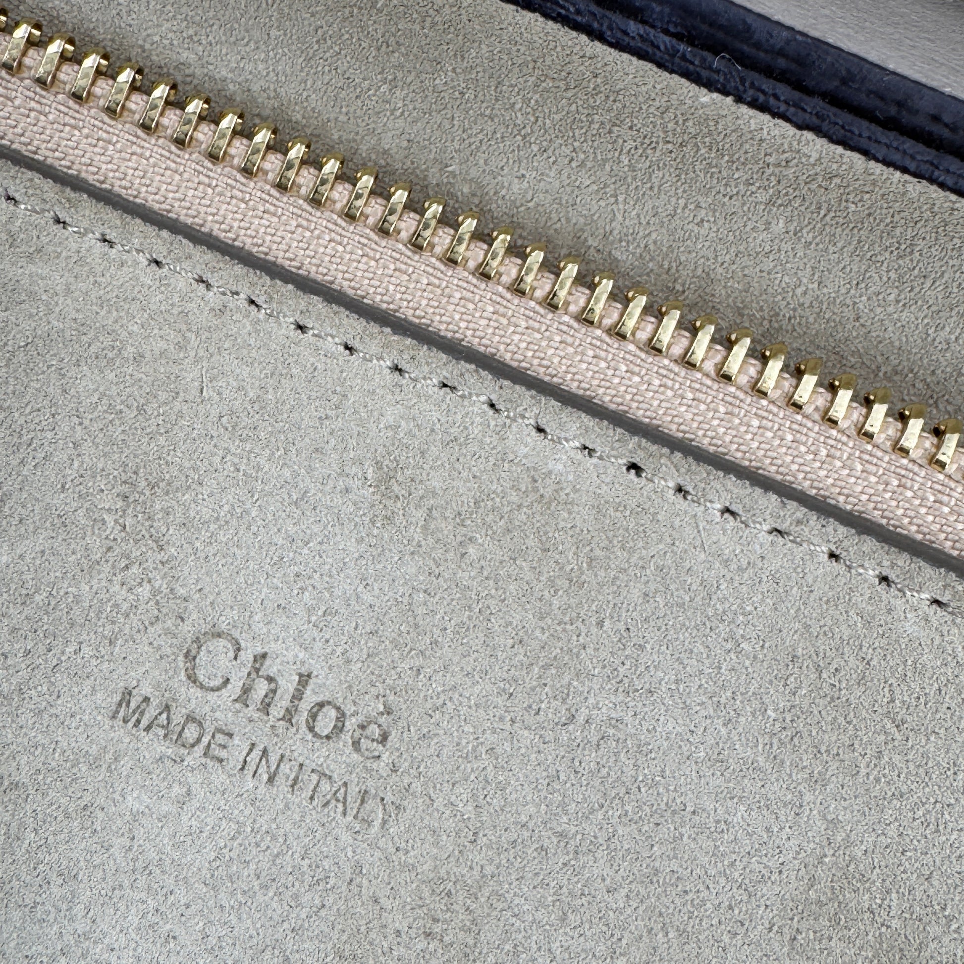 Calfskin Suede Medium Faye Shoulder Bag Motty Grey NJ