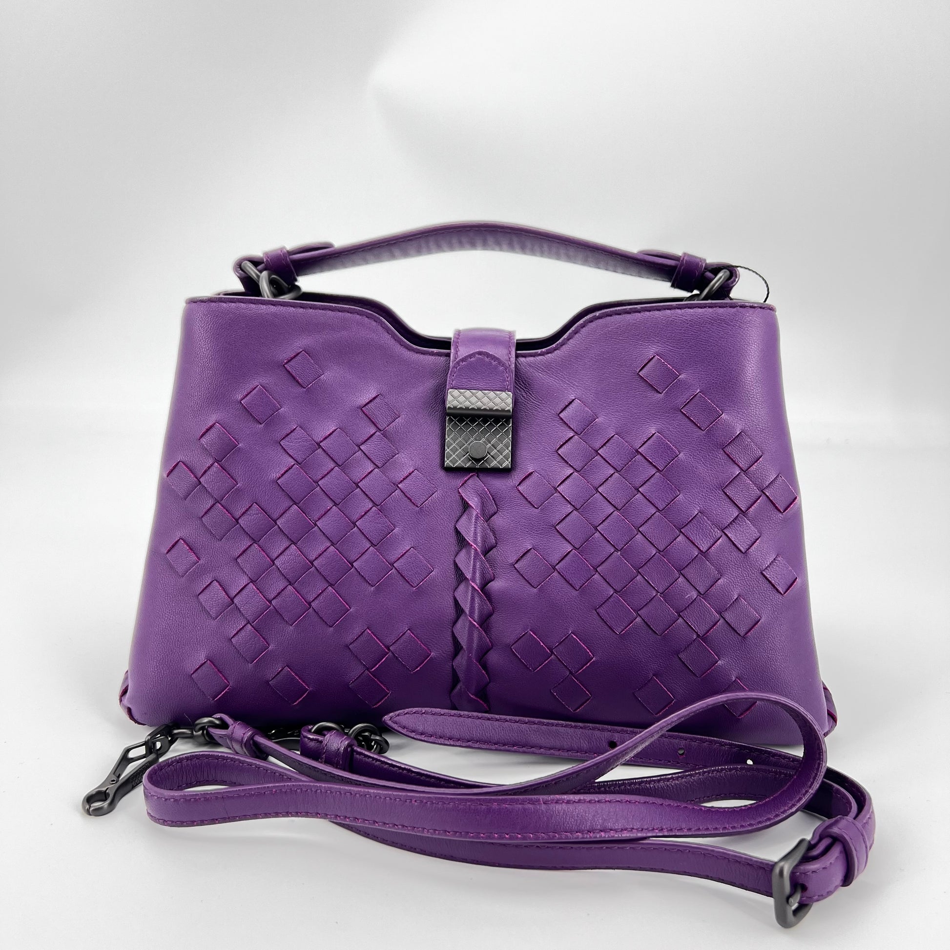 Napoli Tote Leather with Intrecciato Detail Medium Twins