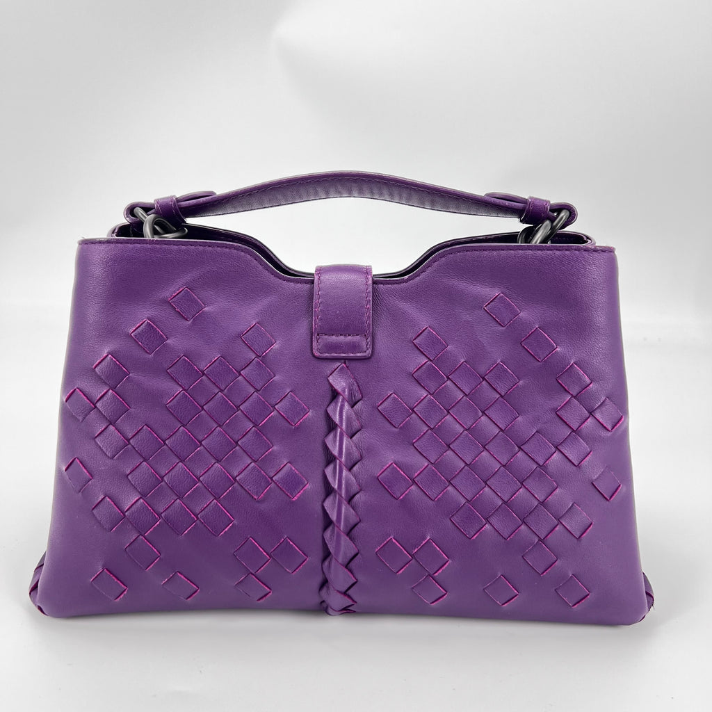 Napoli Tote Leather with Intrecciato Detail Medium Twins