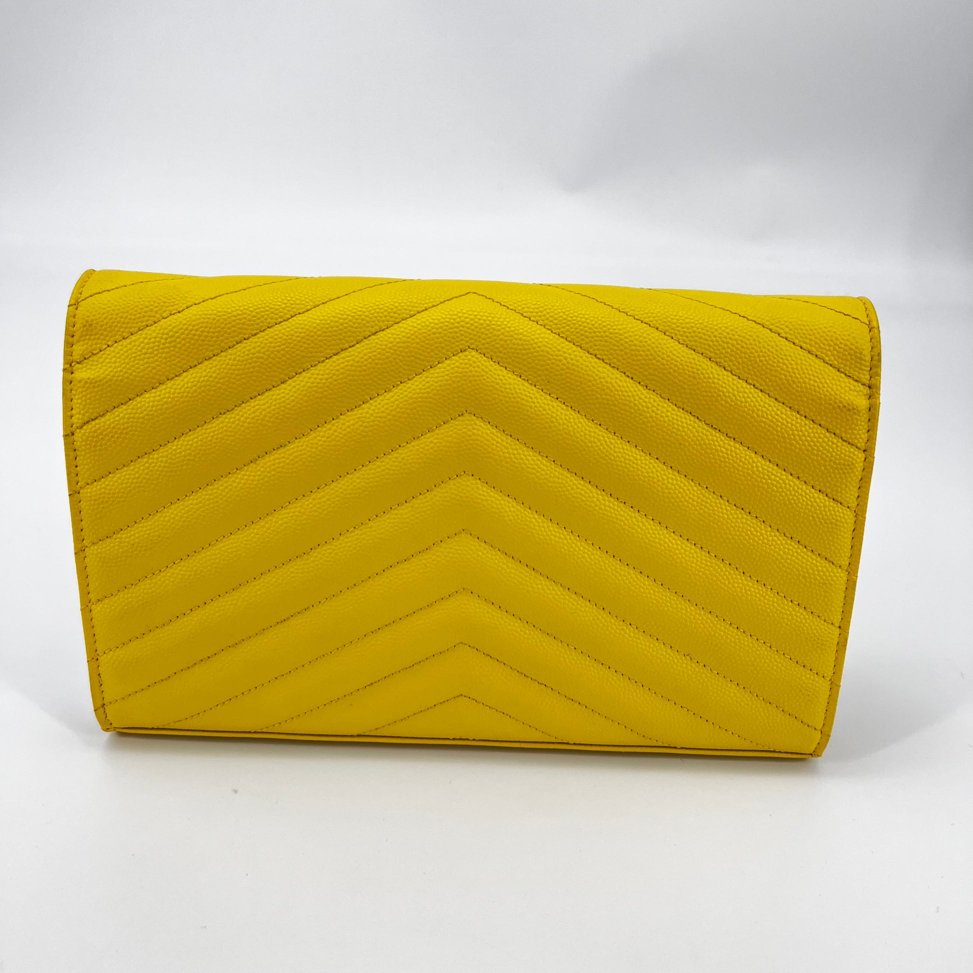 Classic Monogram Wallet on Chain Matelasse Chevron Leather Small twins