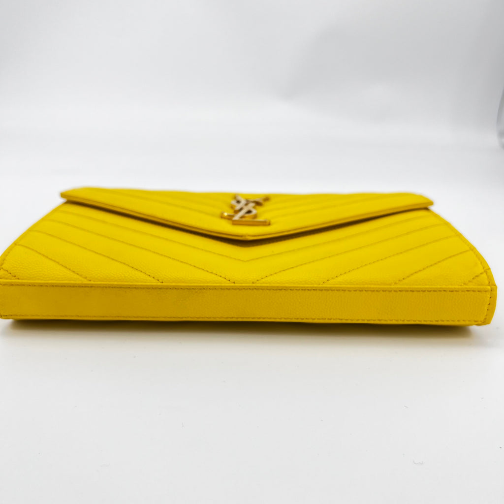 Classic Monogram Wallet on Chain Matelasse Chevron Leather Small twins