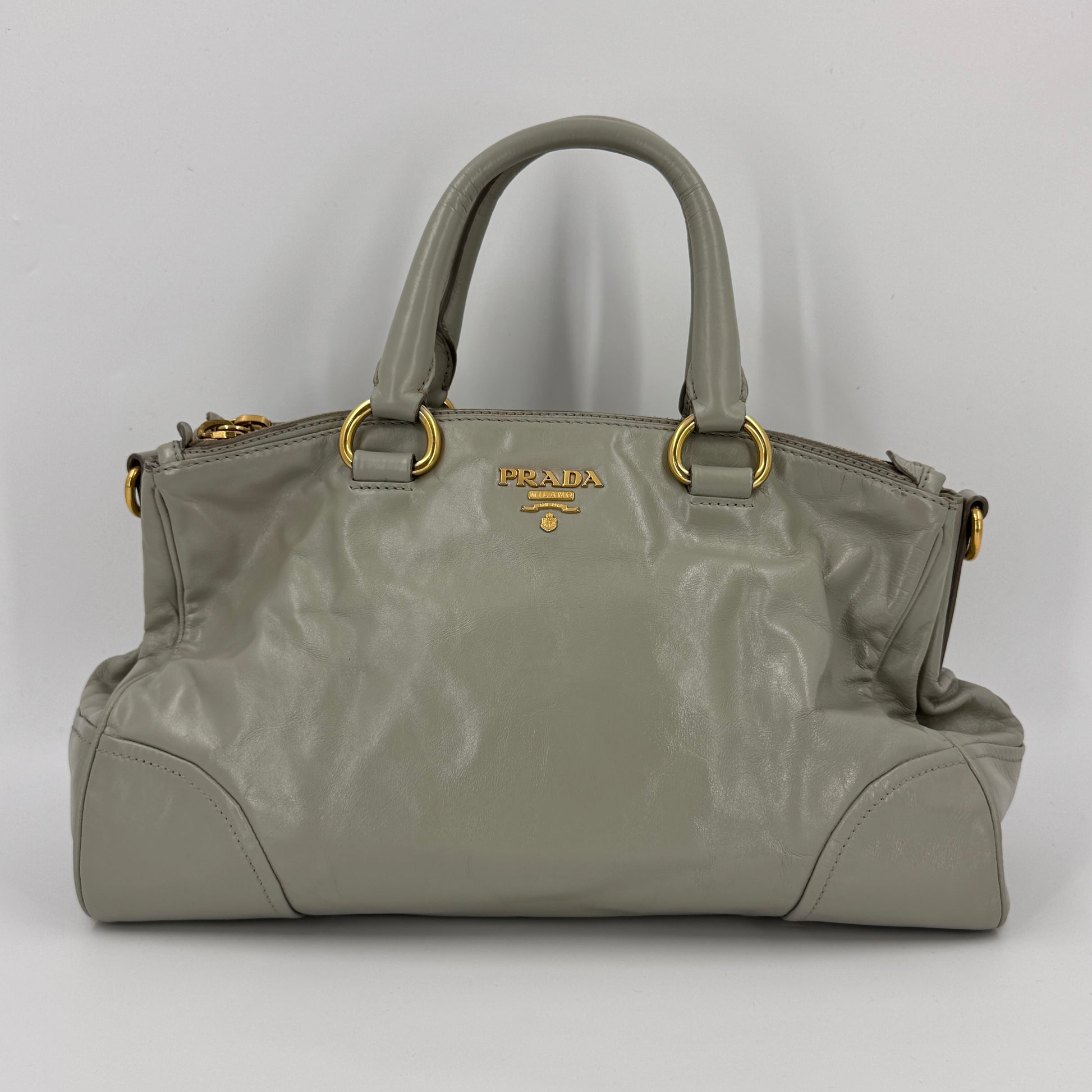 Vitello Shine Leather Top Handle Bag NJ