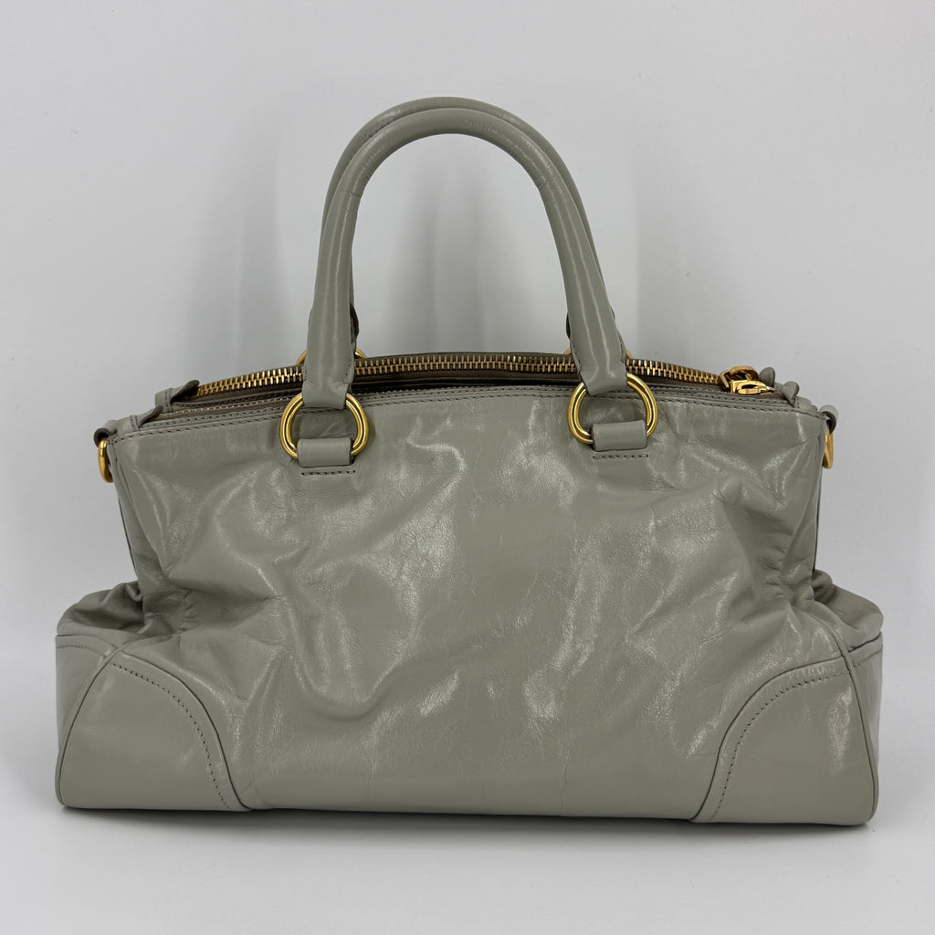 Vitello Shine Leather Top Handle Bag NJ