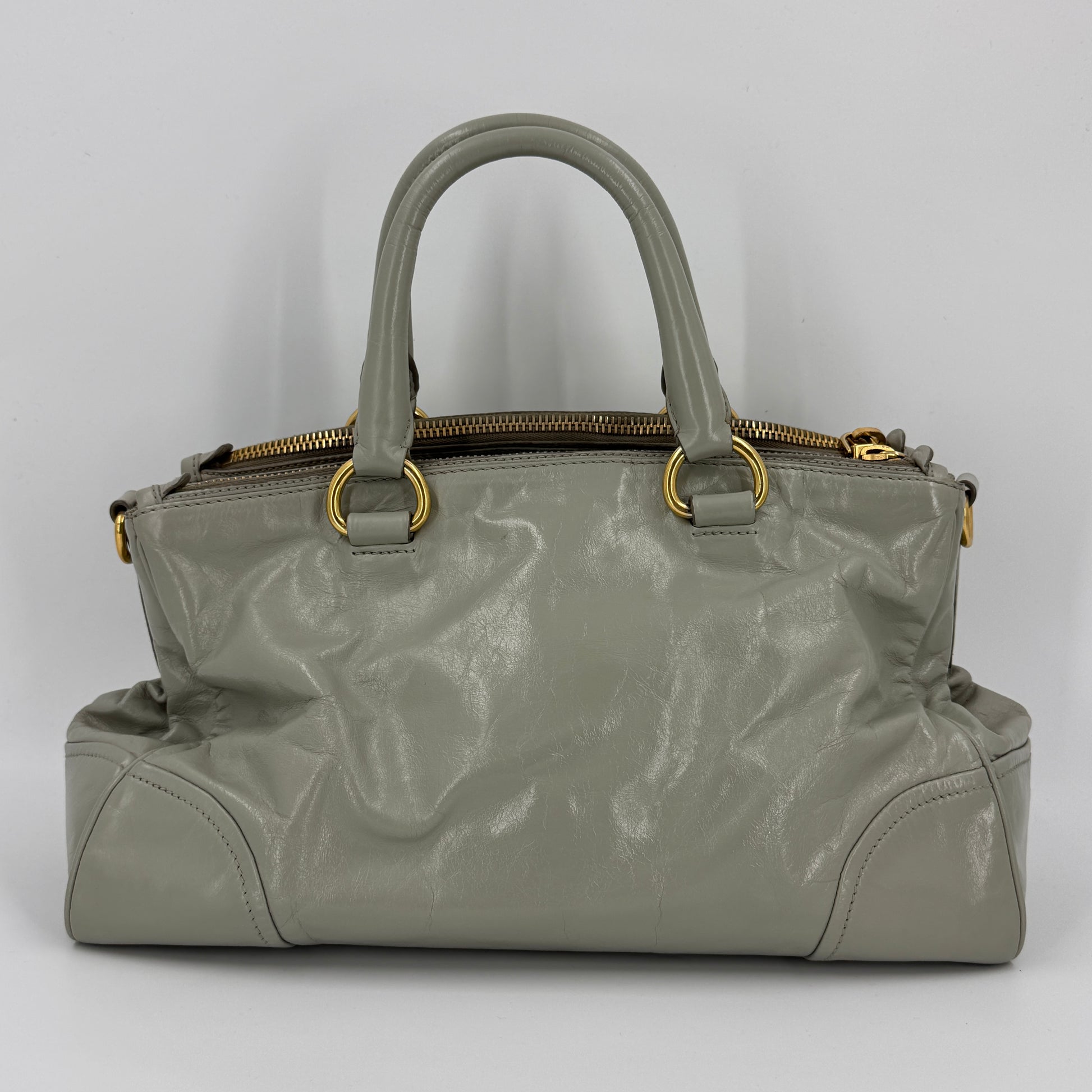 Vitello Shine Leather Top Handle Bag NJ
