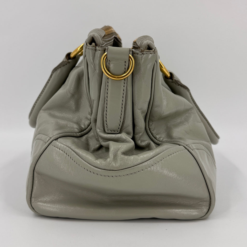 Vitello Shine Leather Top Handle Bag NJ