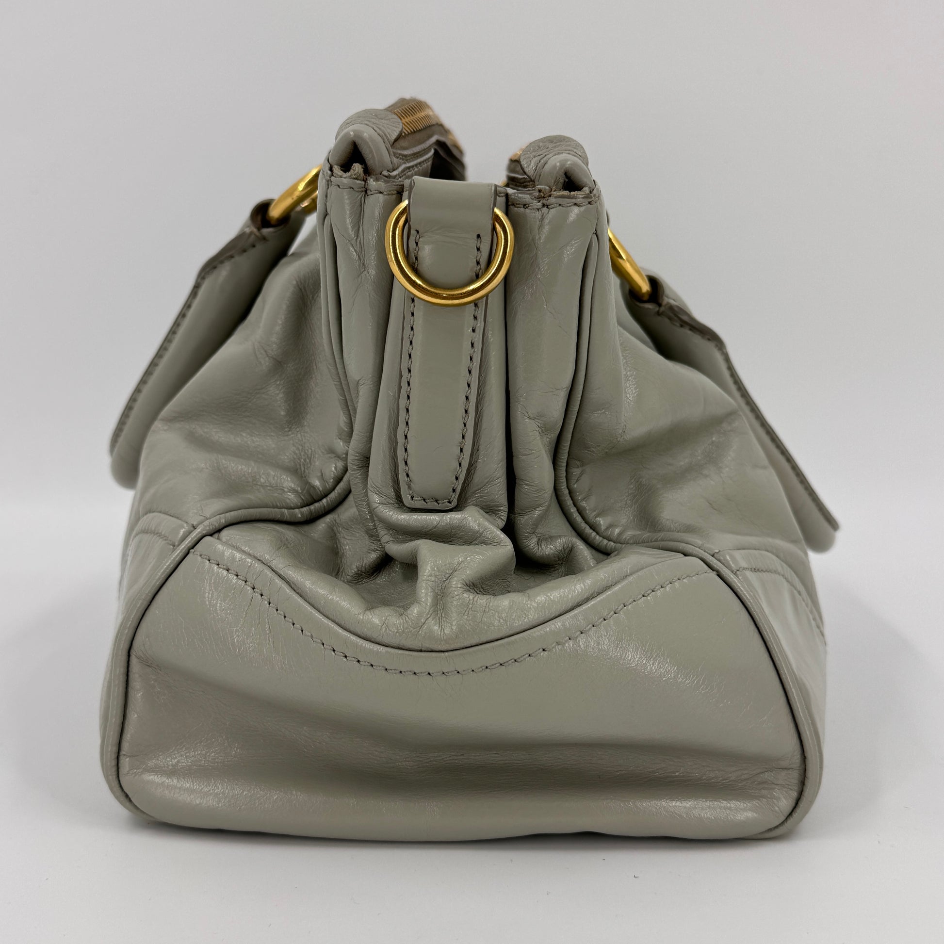 Vitello Shine Leather Top Handle Bag NJ
