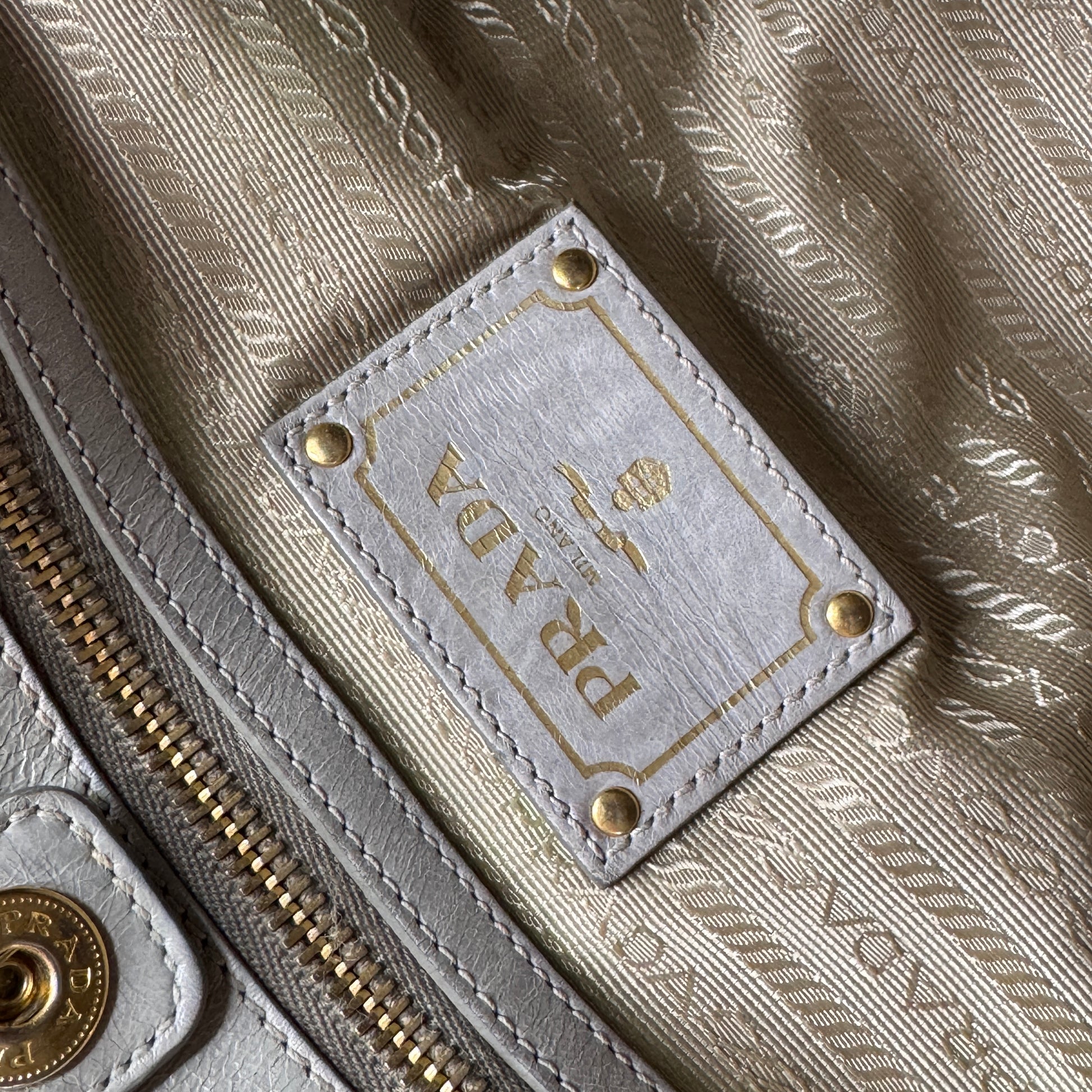 Vitello Shine Leather Top Handle Bag NJ