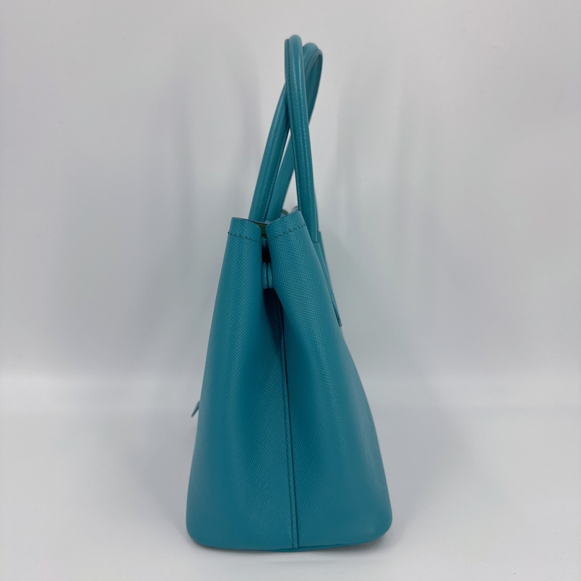 Saffiano Cuir Small Double Bag Turchese Acquamarina NJ