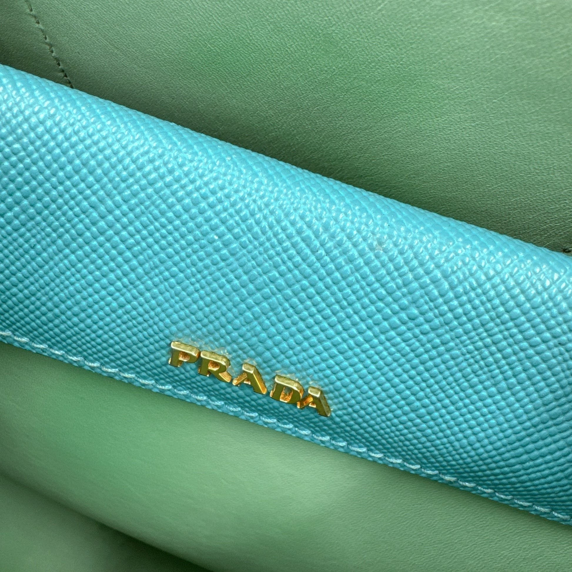 Saffiano Cuir Small Double Bag Turchese Acquamarina NJ