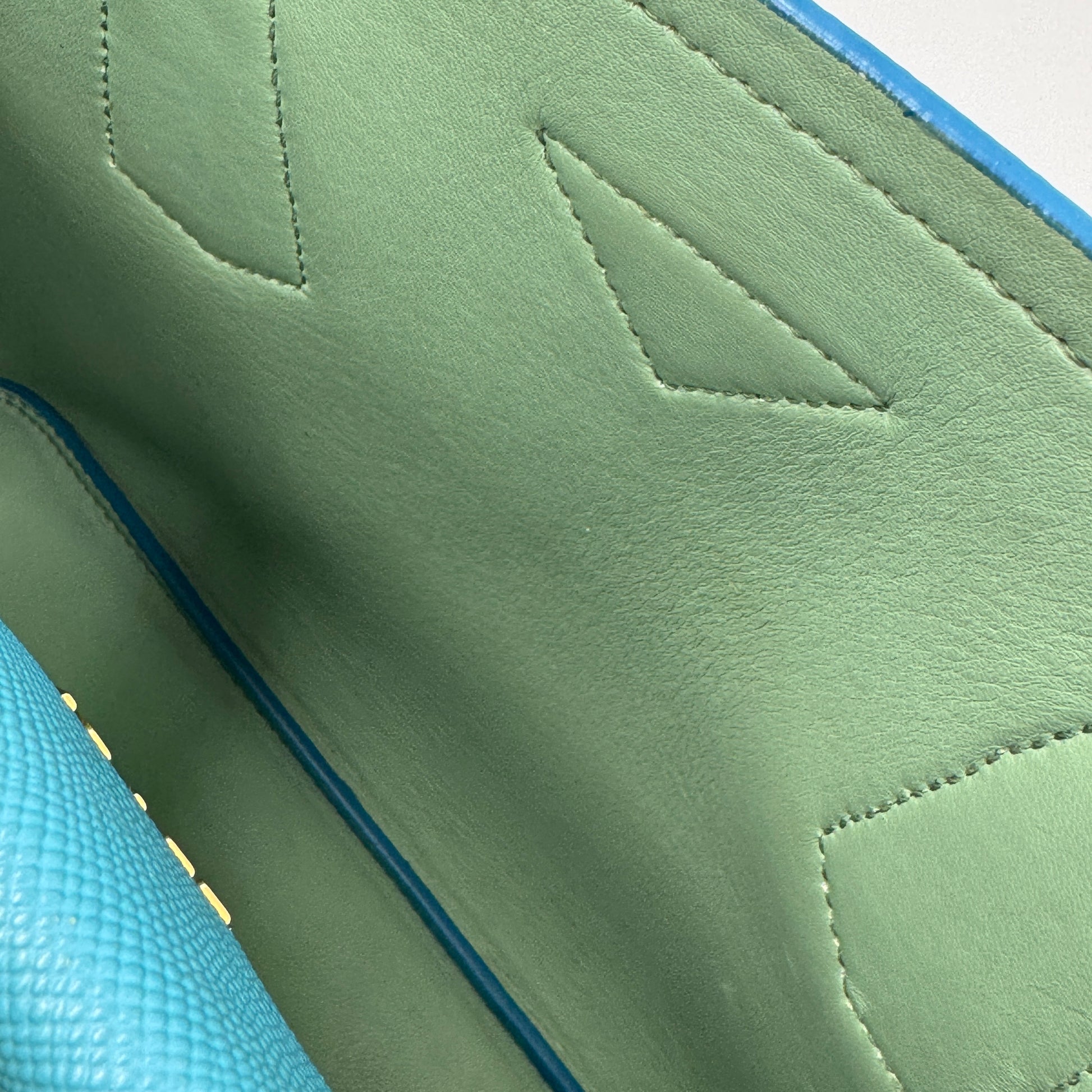 Saffiano Cuir Small Double Bag Turchese Acquamarina NJ